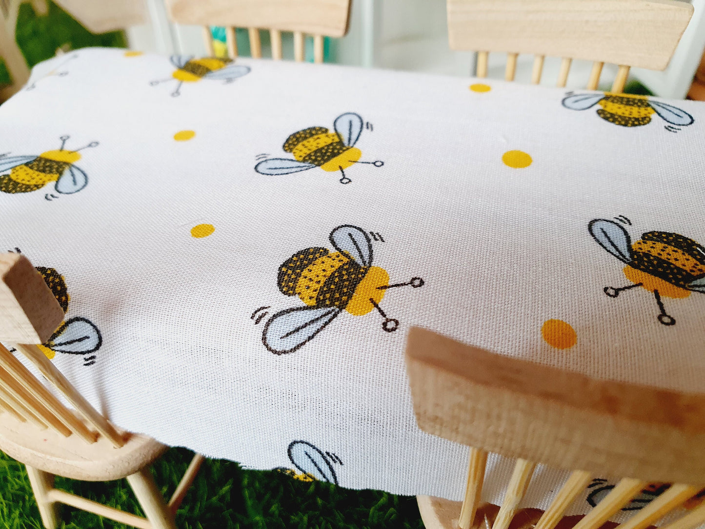 Dolls House Tablecloth, miniature tablecloth, Garden or Kitchen Tablecloth, 12th scale