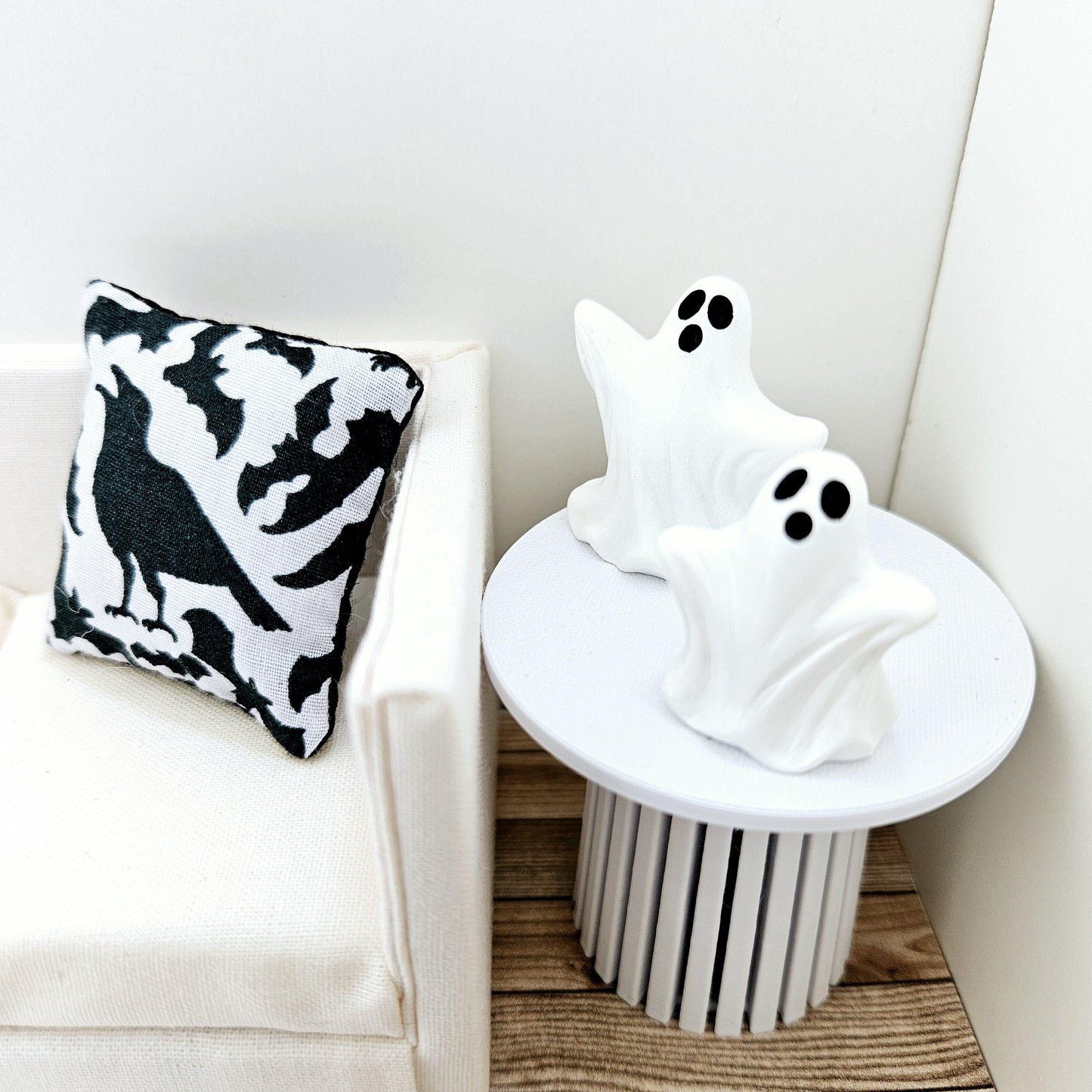 Dolls House Halloween Ghosts, Set of 2, 12th scale, miniature Halloween ornament