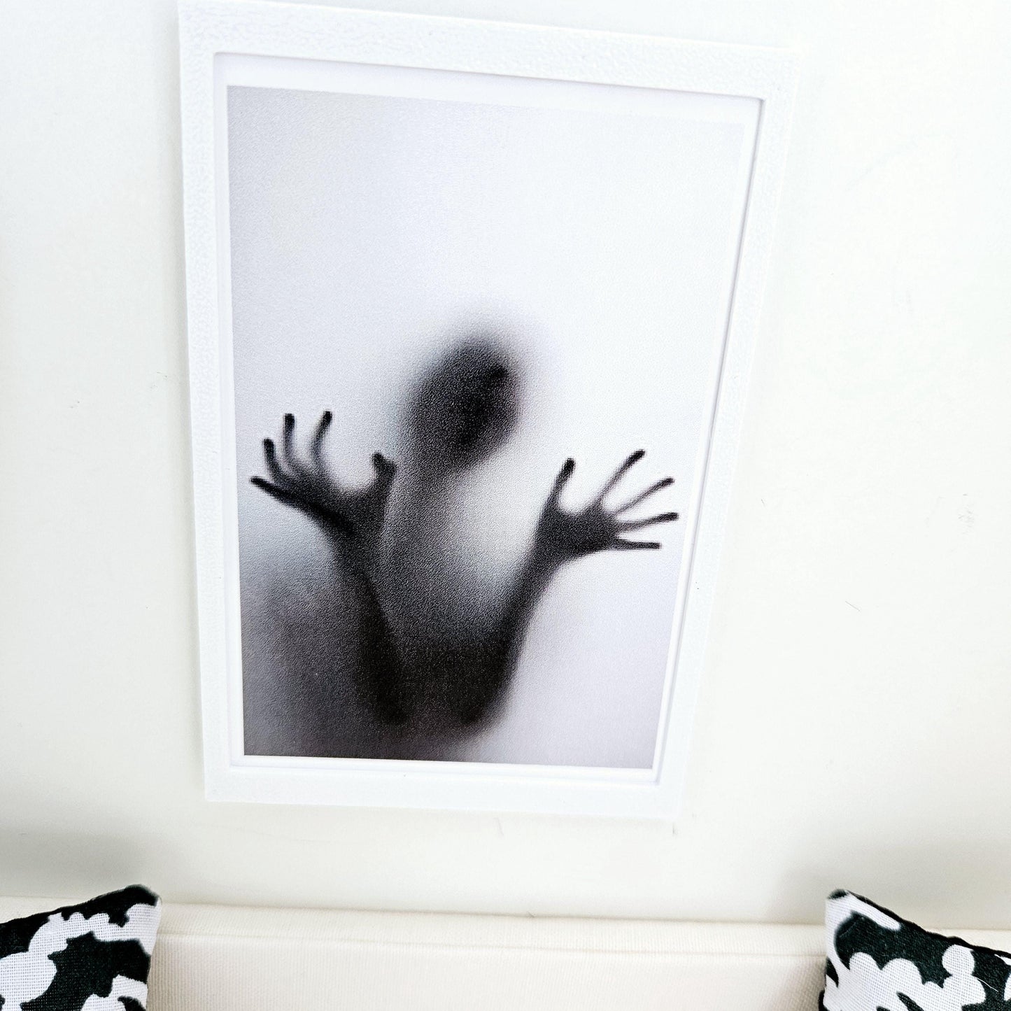 Dolls House Modern Framed Wall Art, Halloween spooky print, 12th scale, miniature wall picture for any room