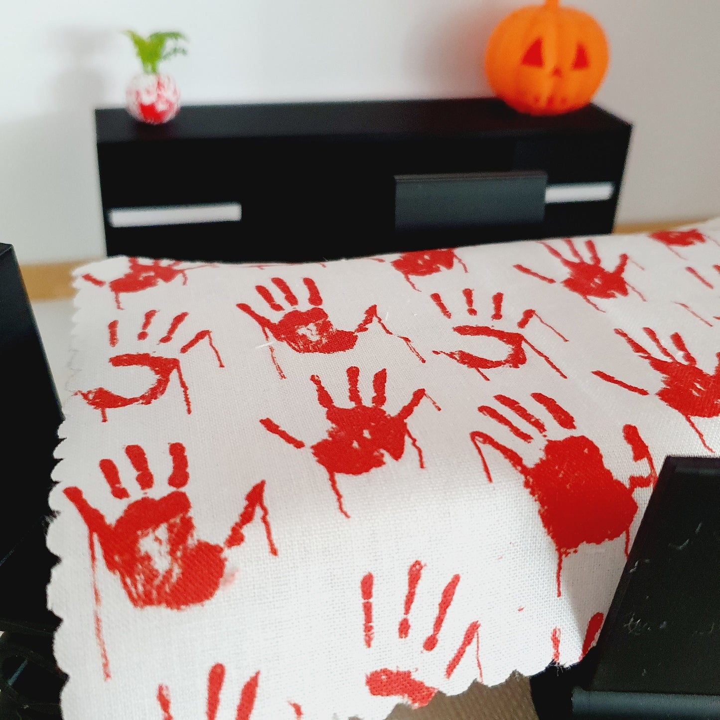 Dolls House Halloween Tablecloth, miniature tablecloth, Halloween Tablecloth, 12th scale