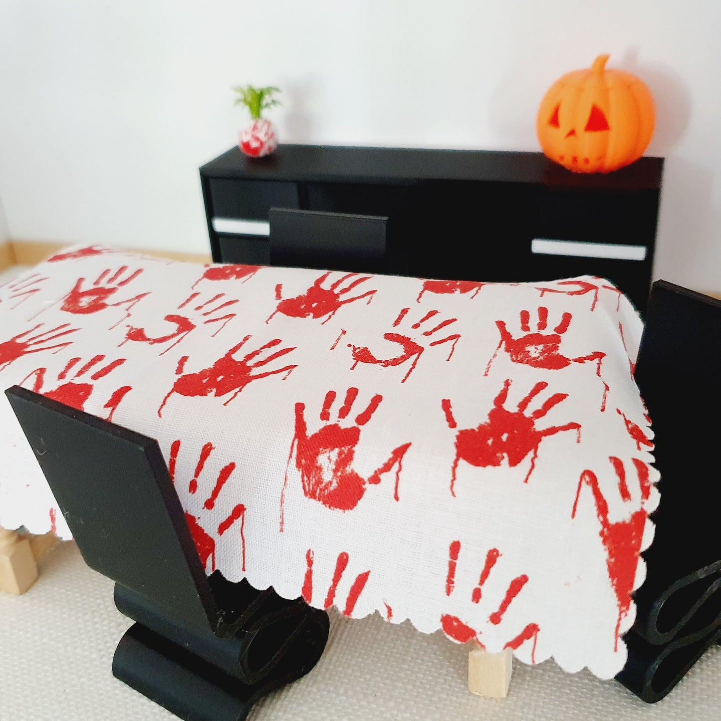 Dolls House Halloween Tablecloth, miniature tablecloth, Halloween Tablecloth, 12th scale