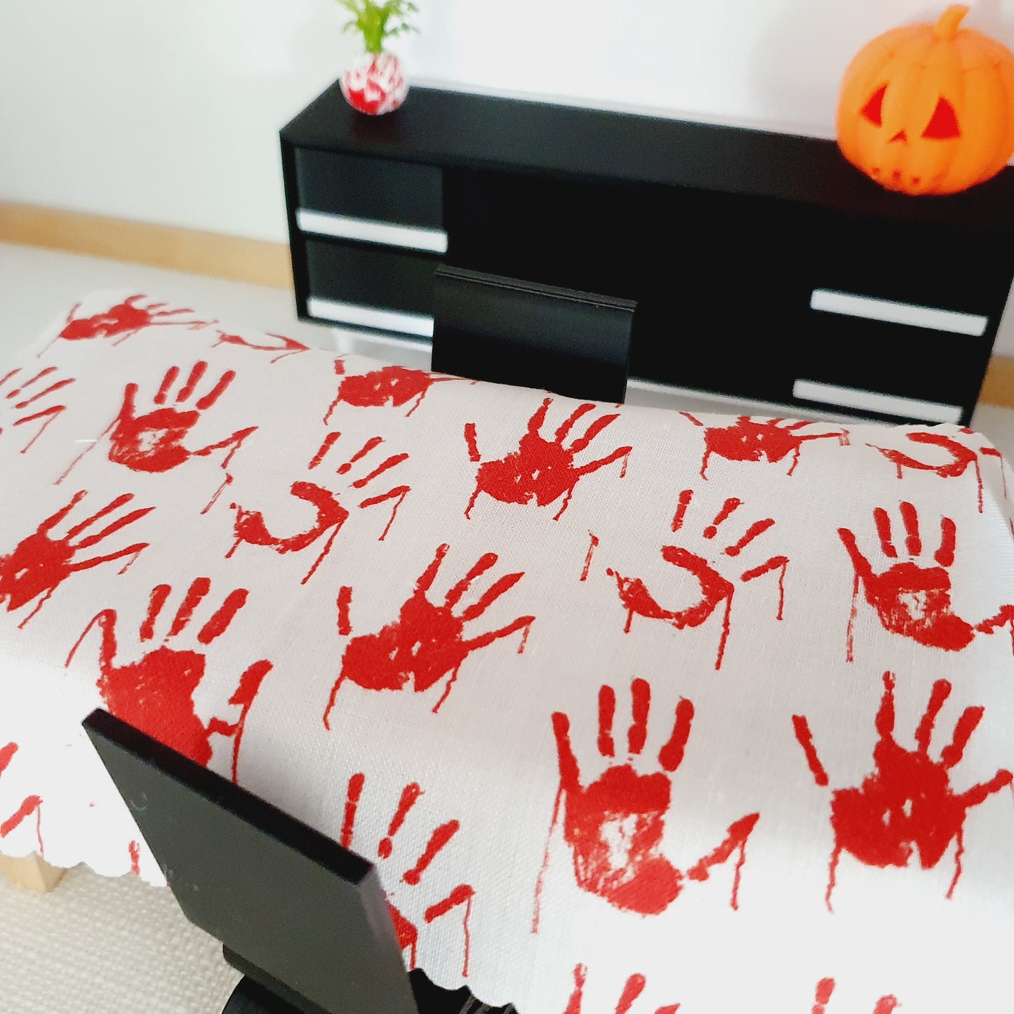 Dolls House Halloween Tablecloth, miniature tablecloth, Halloween Tablecloth, 12th scale