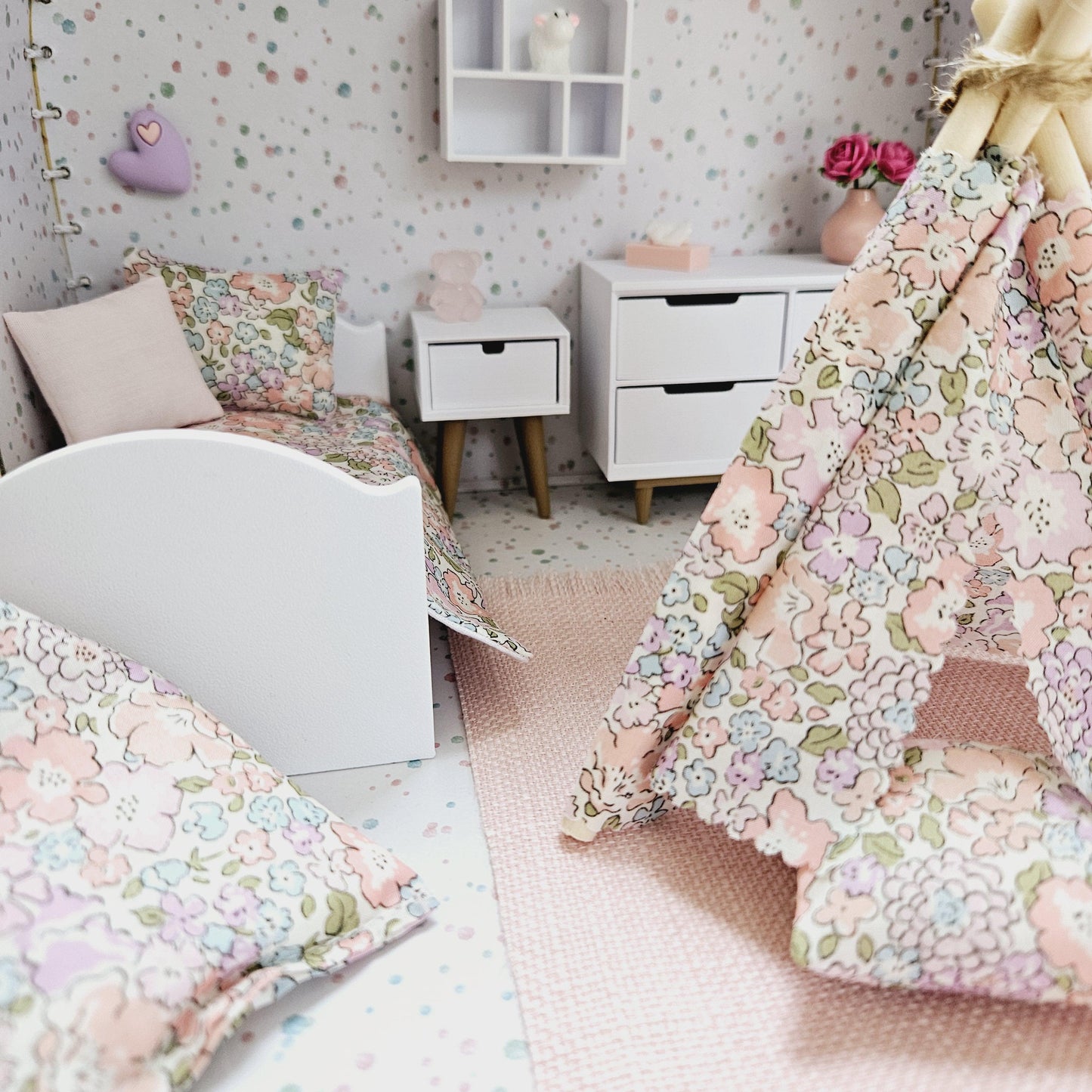 Dolls House in a Travel Suitcase, Pretty Liberty Michelle design, 12th Scale, Miniature case