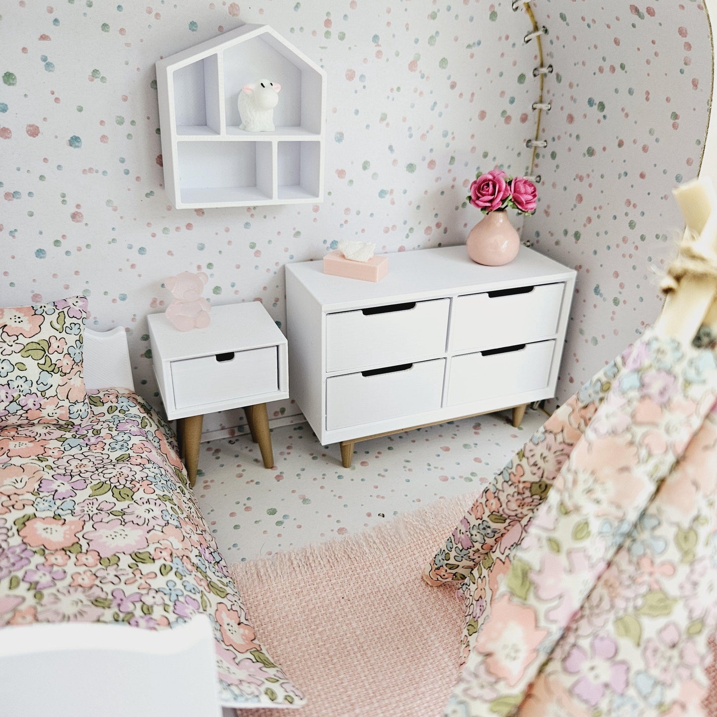 Dolls House in a Travel Suitcase, Pretty Liberty Michelle design, 12th Scale, Miniature case