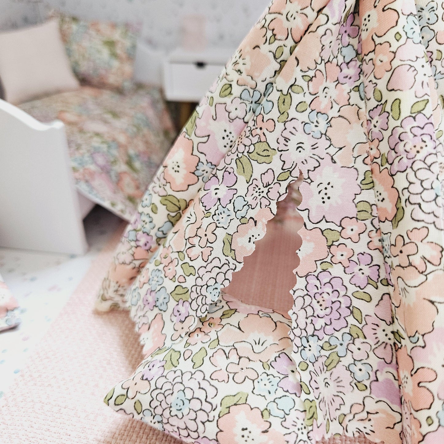 Dolls House in a Travel Suitcase, Pretty Liberty Michelle design, 12th Scale, Miniature case