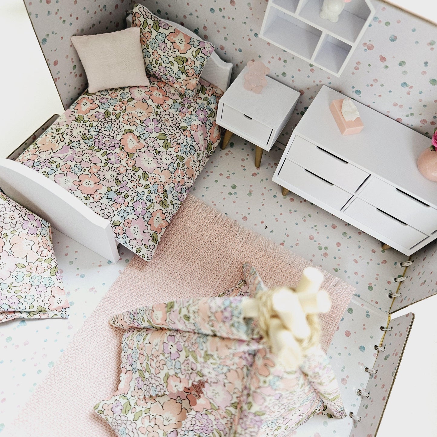 Dolls House in a Travel Suitcase, Pretty Liberty Michelle design, 12th Scale, Miniature case