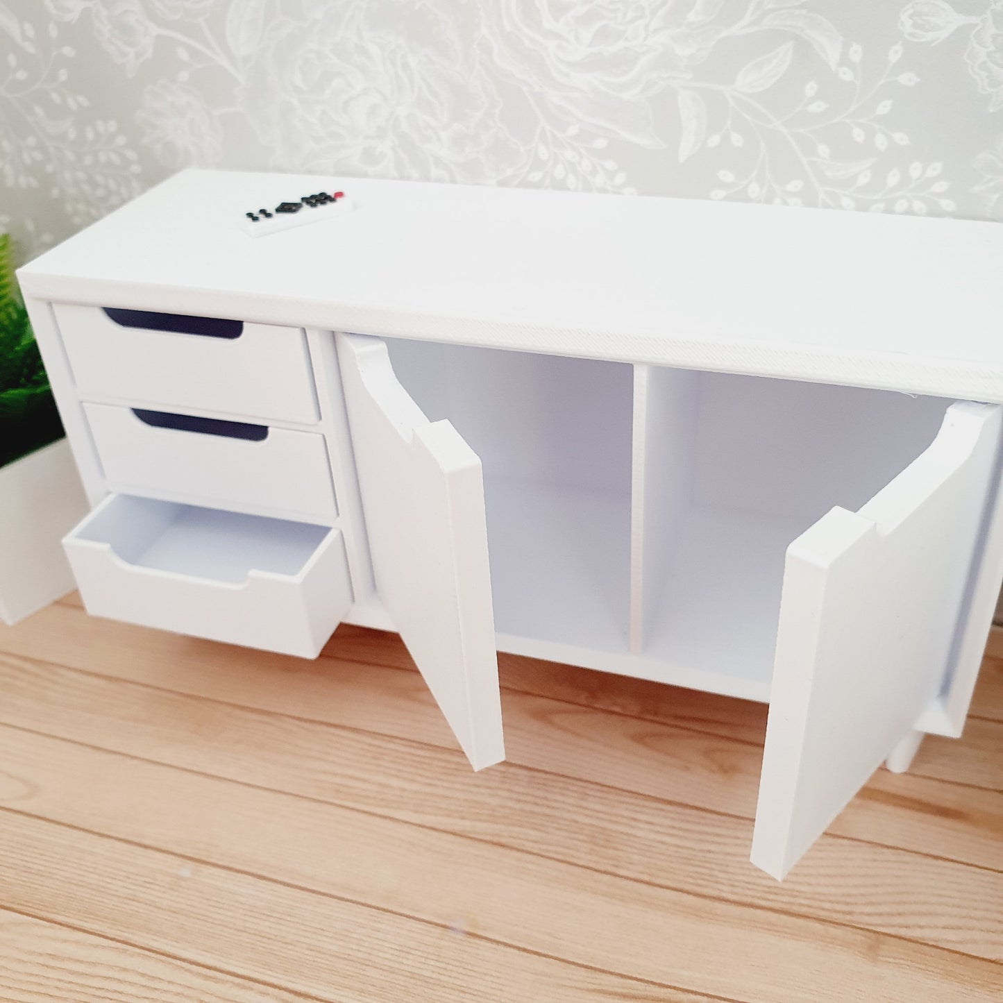 Dolls House Modern Sideboard | 3 Drawers & Double Cupboard | Choice of Colours | 1:12 Scale Miniature