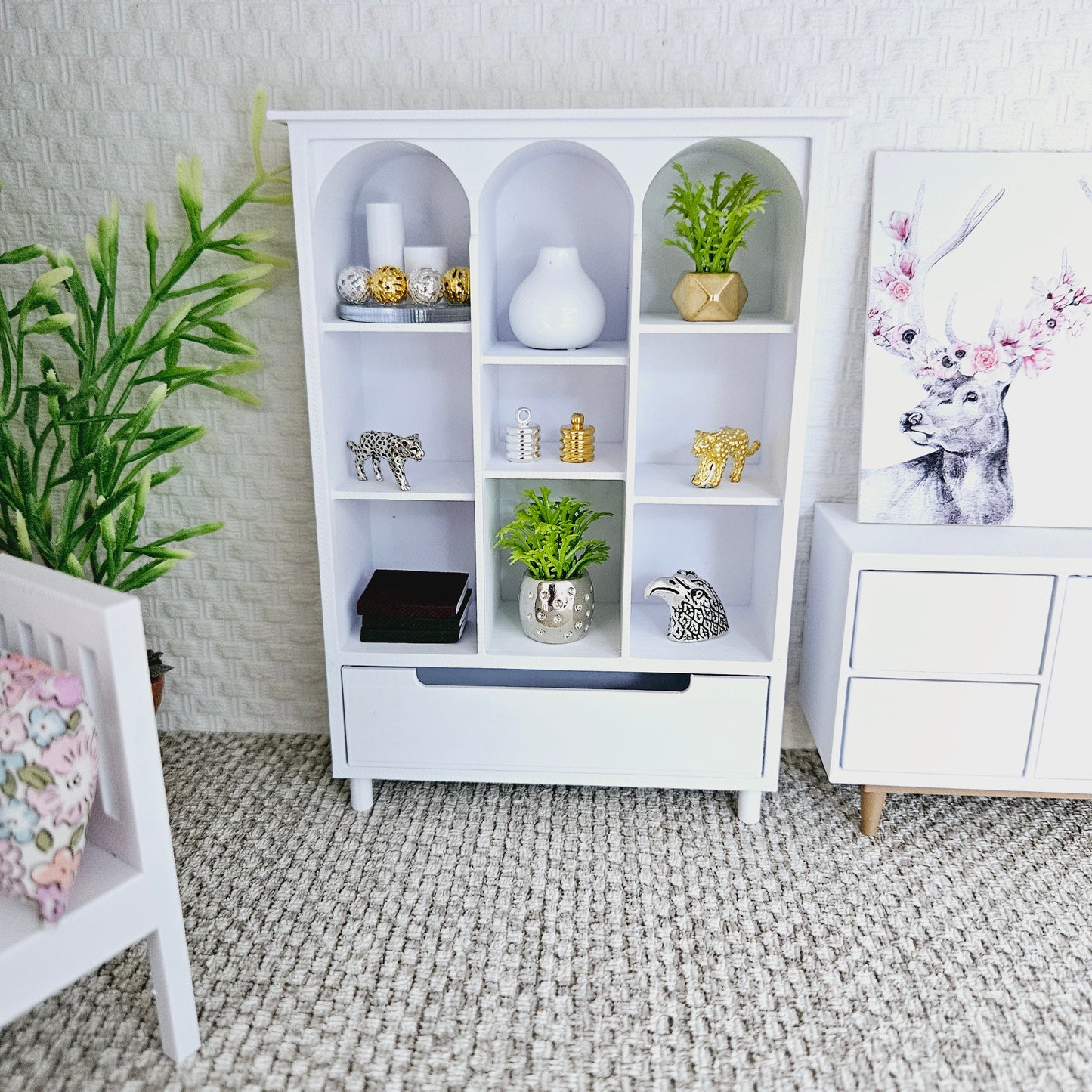 Dolls House Dresser/ Cabinet, Choice of Colours 1:12th Scale, Miniature Dresser (DR3)