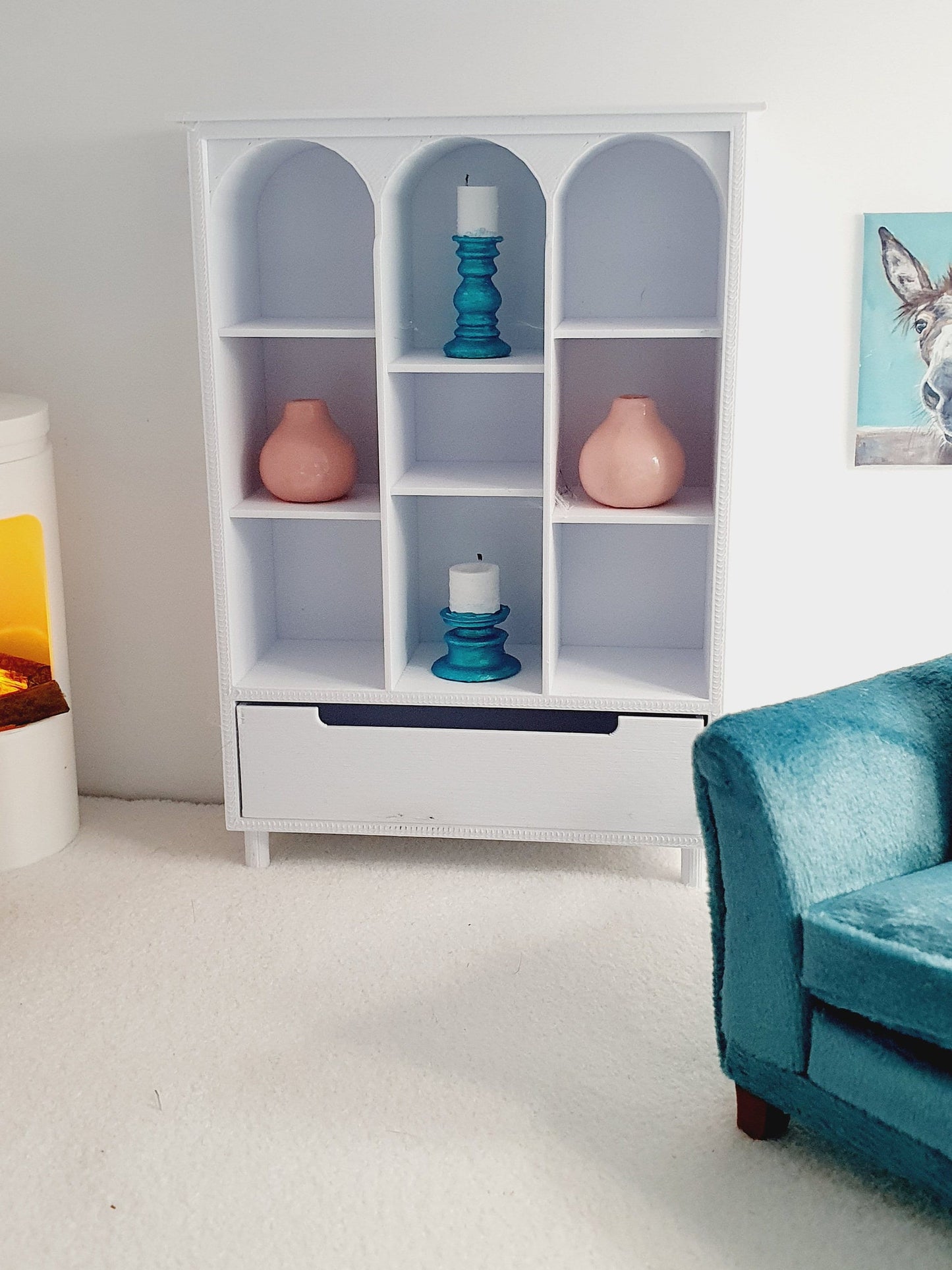 Dolls House Dresser/ Cabinet, Choice of Colours 1:12th Scale, Miniature Dresser (DR3)