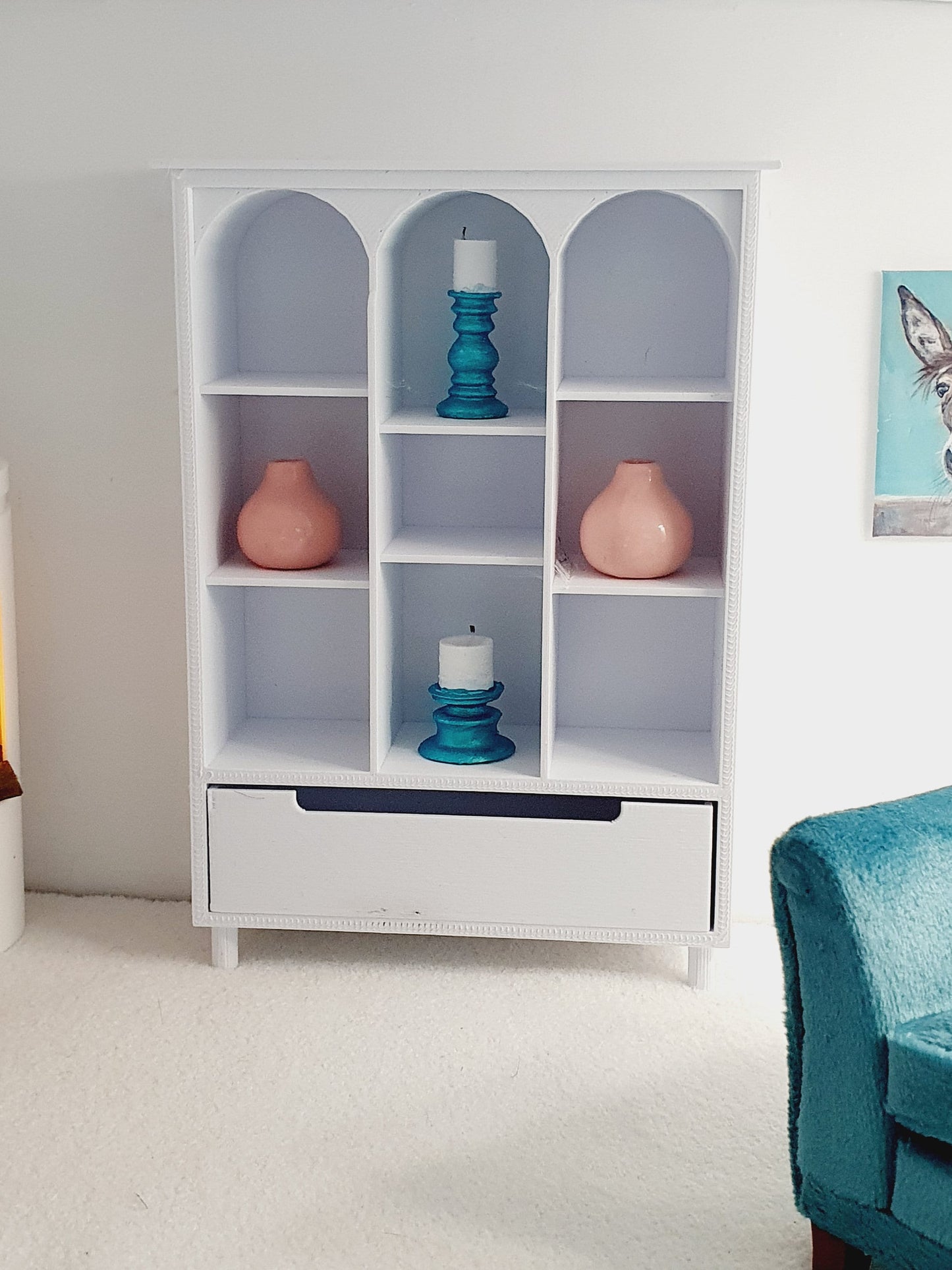 Dolls House Dresser/ Cabinet, Choice of Colours 1:12th Scale, Miniature Dresser (DR3)