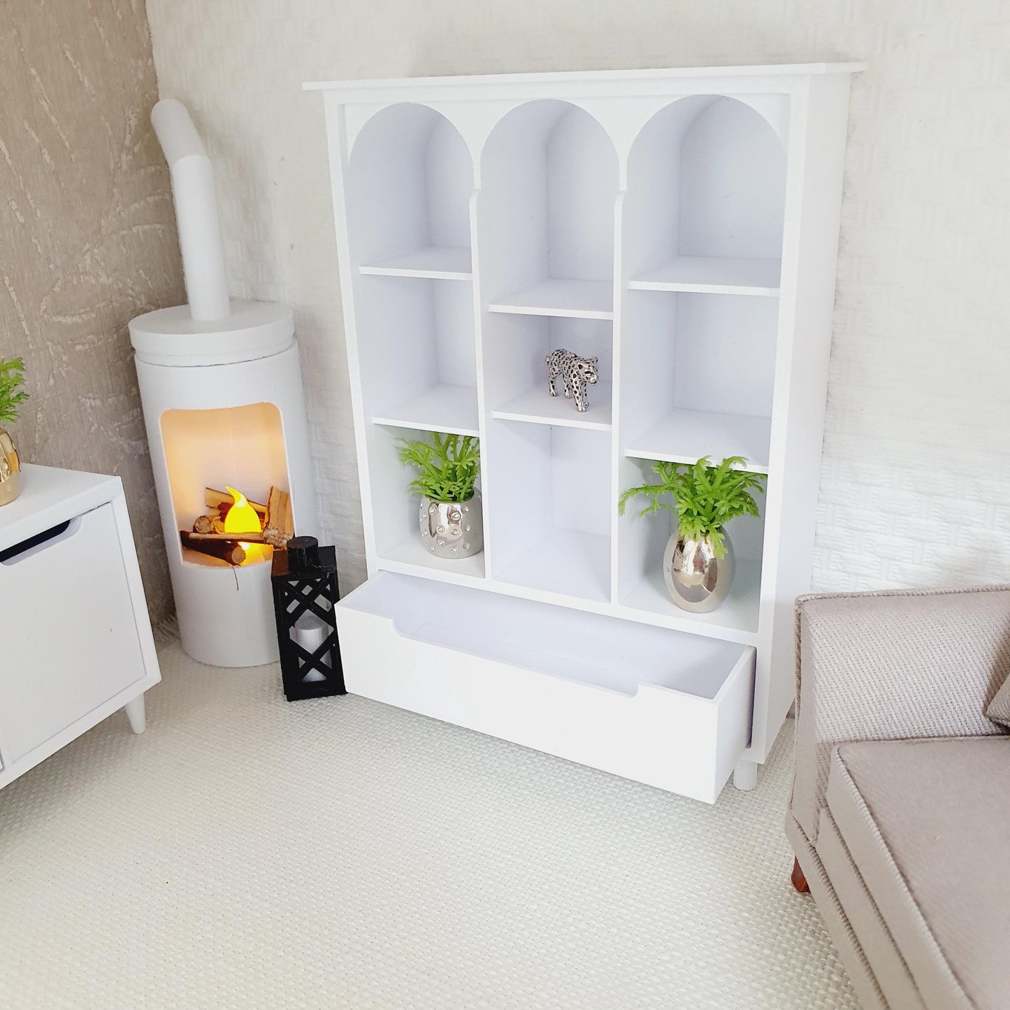 Dolls House Dresser/ Cabinet, Choice of Colours 1:12th Scale, Miniature Dresser (DR3)