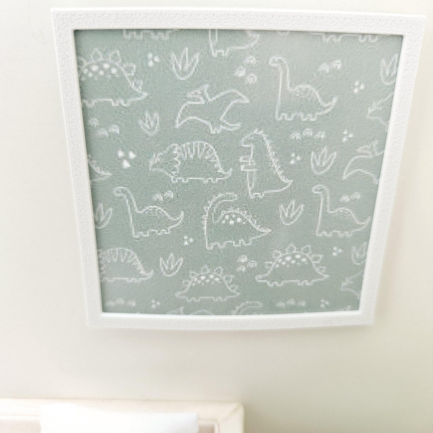 Dolls House Modern Framed Wall Art, Dinosaur picture, 12th scale, miniature wall picture, Nursery wall art