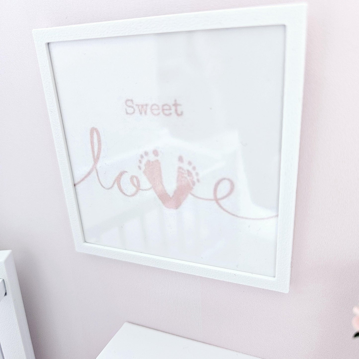 Dolls House Modern Framed Wall Art, Pink baby or Blue love picture, 12th scale, miniature wall picture, Nursery wall art