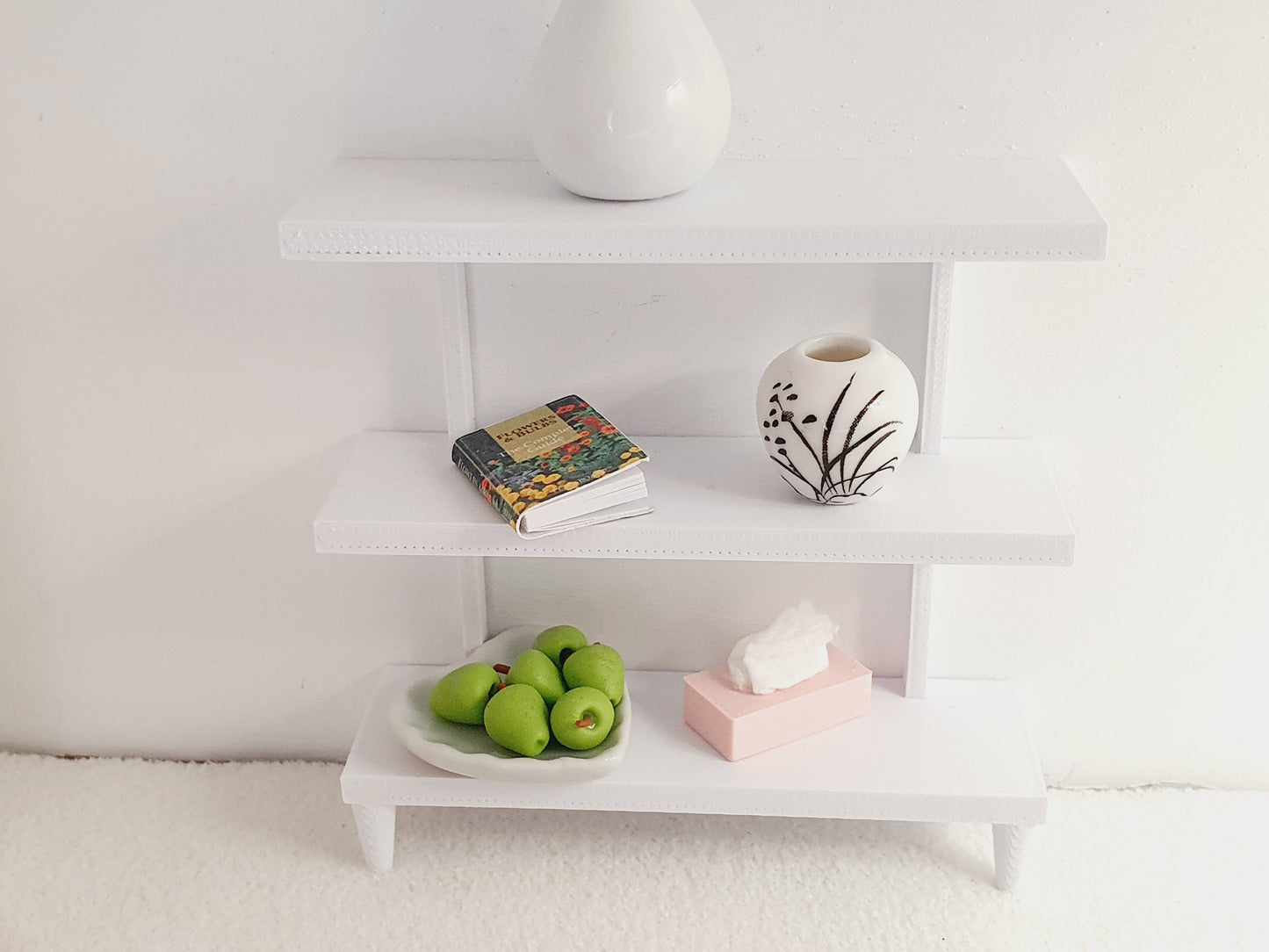 Dolls House Modern Shelving Unit, 1:12th Scale, Miniature Shelves, Choice of Colours (SH2)
