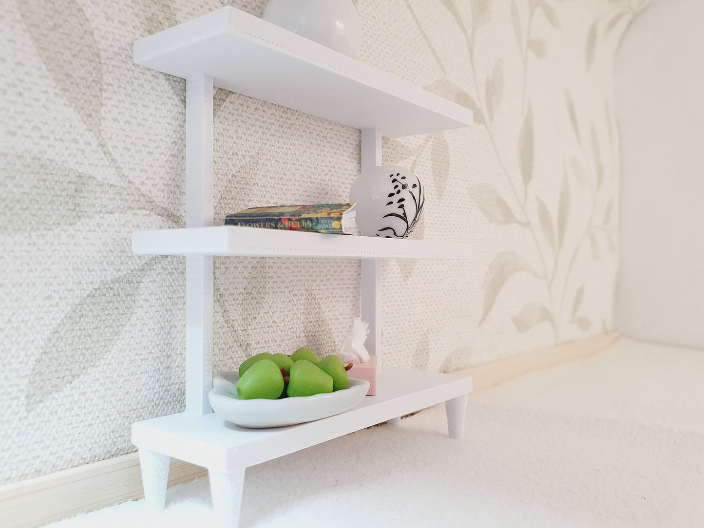 Dolls House Modern Shelving Unit, 1:12th Scale, Miniature Shelves, Choice of Colours (SH2)
