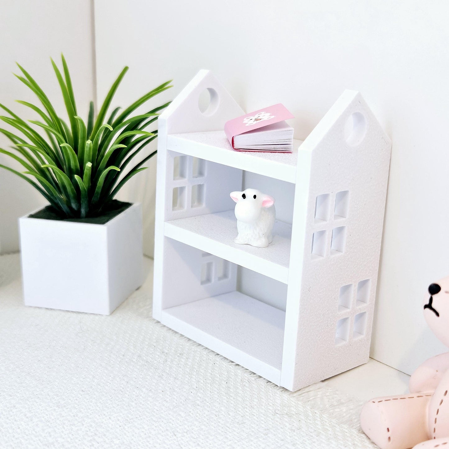 Dolls House Bookcase, choice of colours, miniature bookcase, 12th scale, perfect for a child's bedroom
