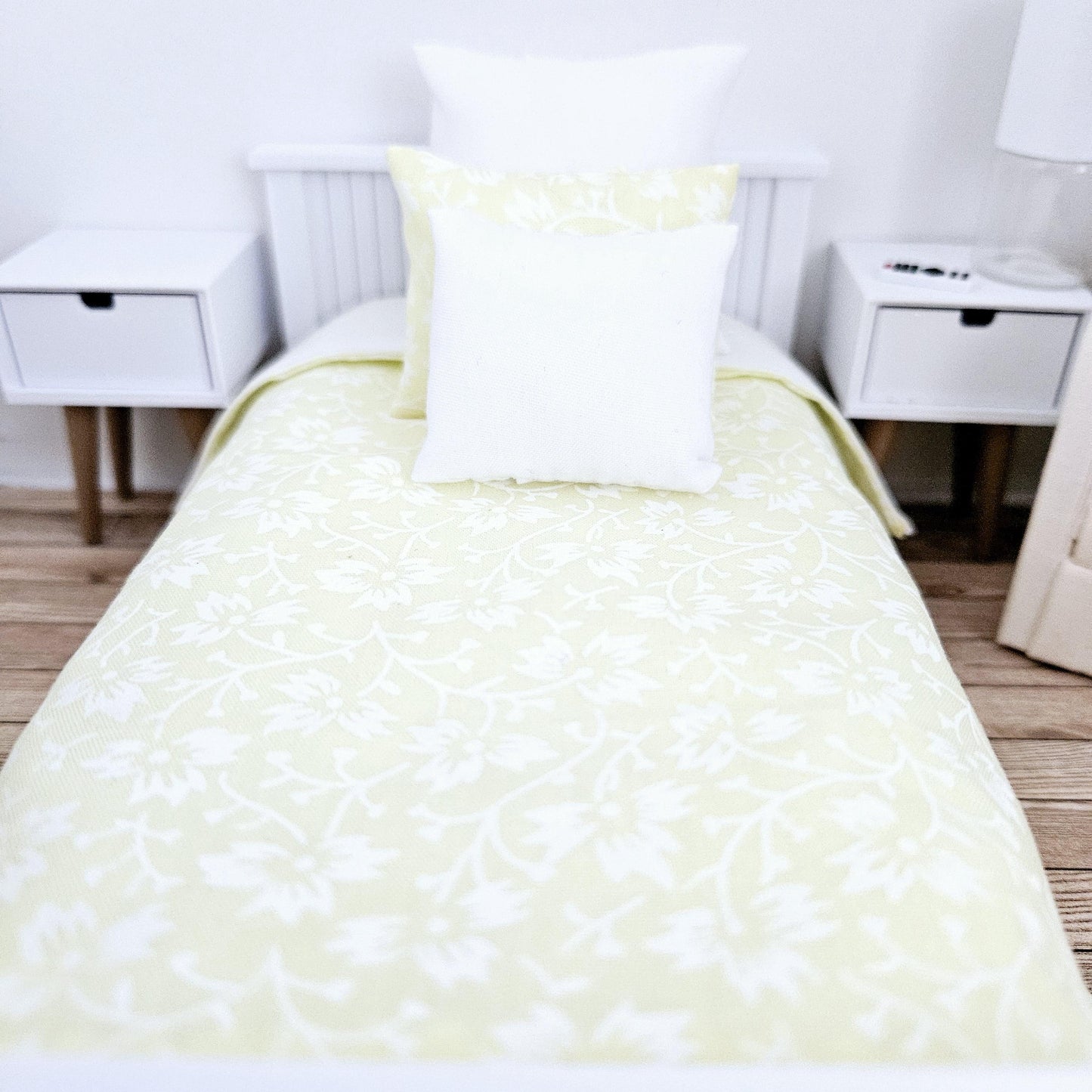 SALE!! Dolls house Yellow Single 12th Scale Bedding Set, Doll House Girls Room Bedding