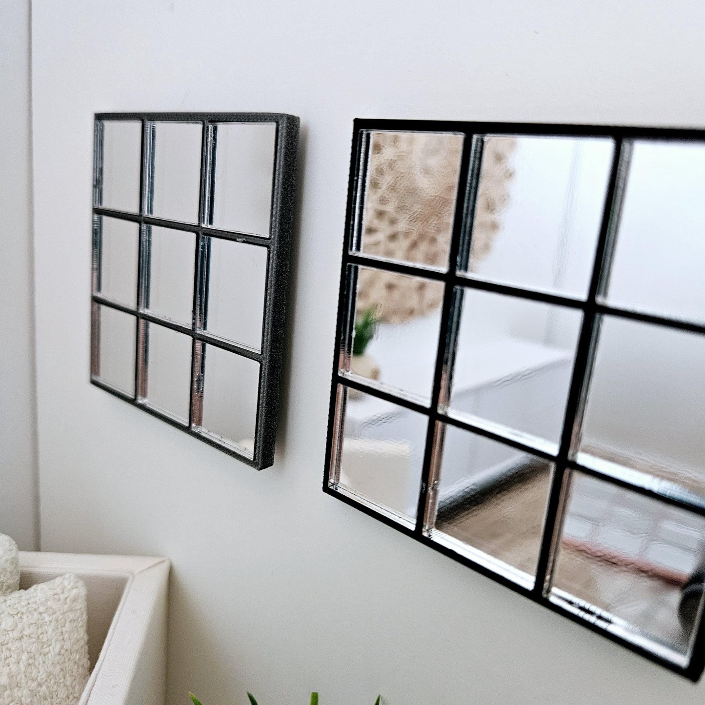 Dolls House Modern Square Mirror, Miniature Mirror, 12th Scale Mirror