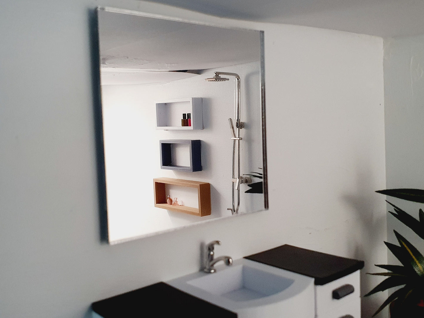 Dolls House Large Square Mirror | Modern Style | 1:12 Scale Miniature