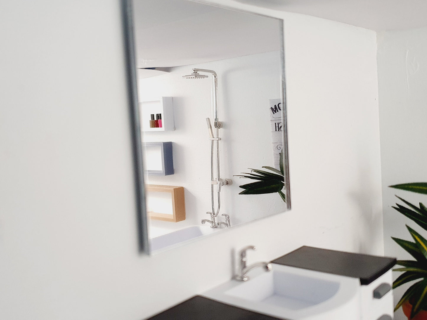 Dolls House Large Square Mirror | Modern Style | 1:12 Scale Miniature