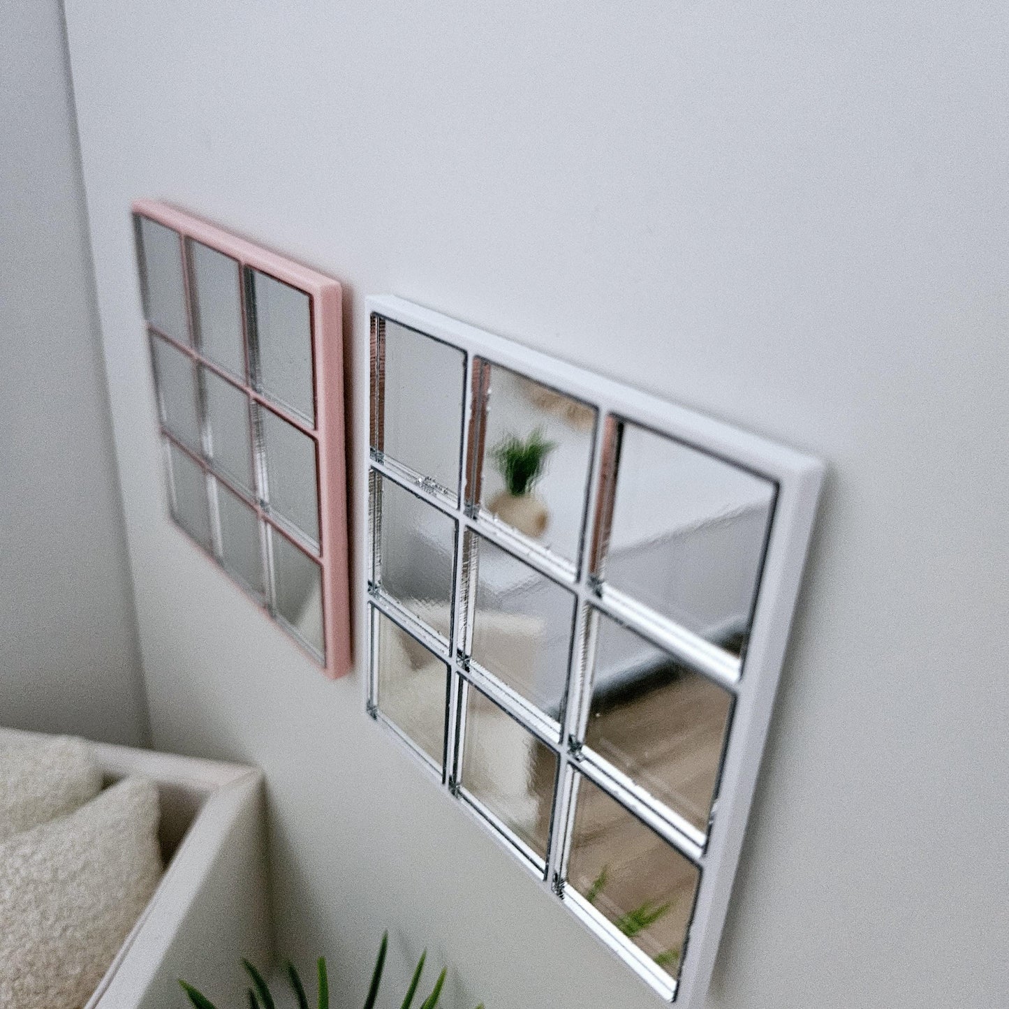 Dolls House Modern Square Mirror, Miniature Mirror, 12th Scale Mirror