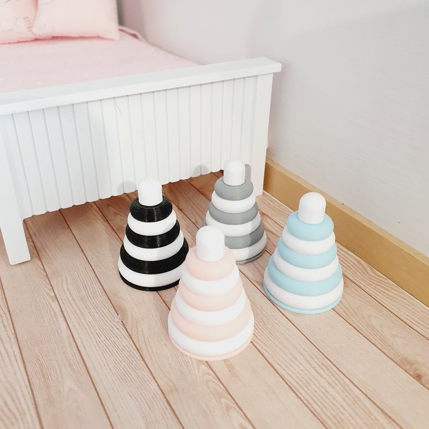 Dolls House Stacking Ring Toy, 1:12th Scale, Miniature Toys
