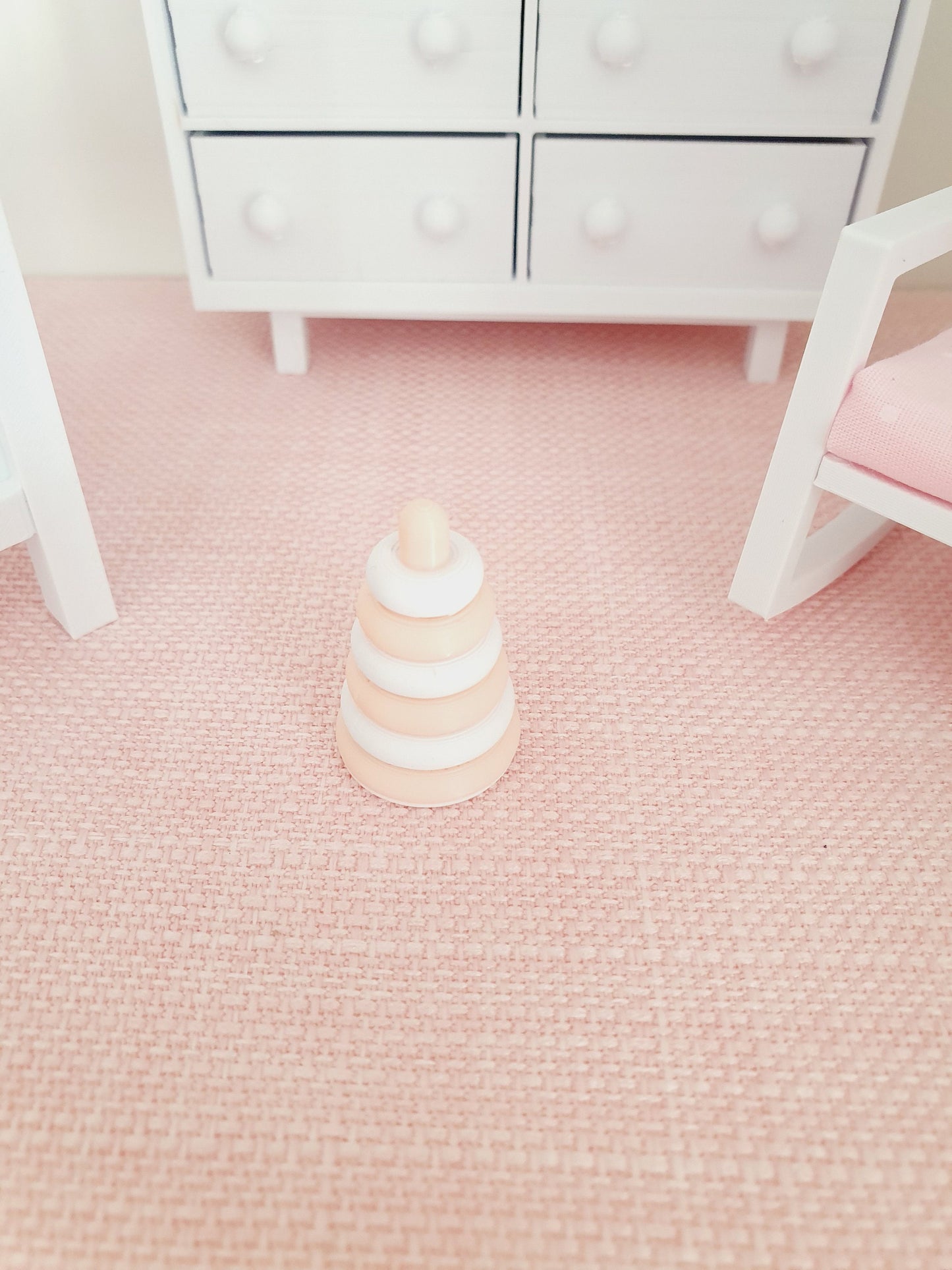 Dolls House Stacking Ring Toy, 1:12th Scale, Miniature Toys