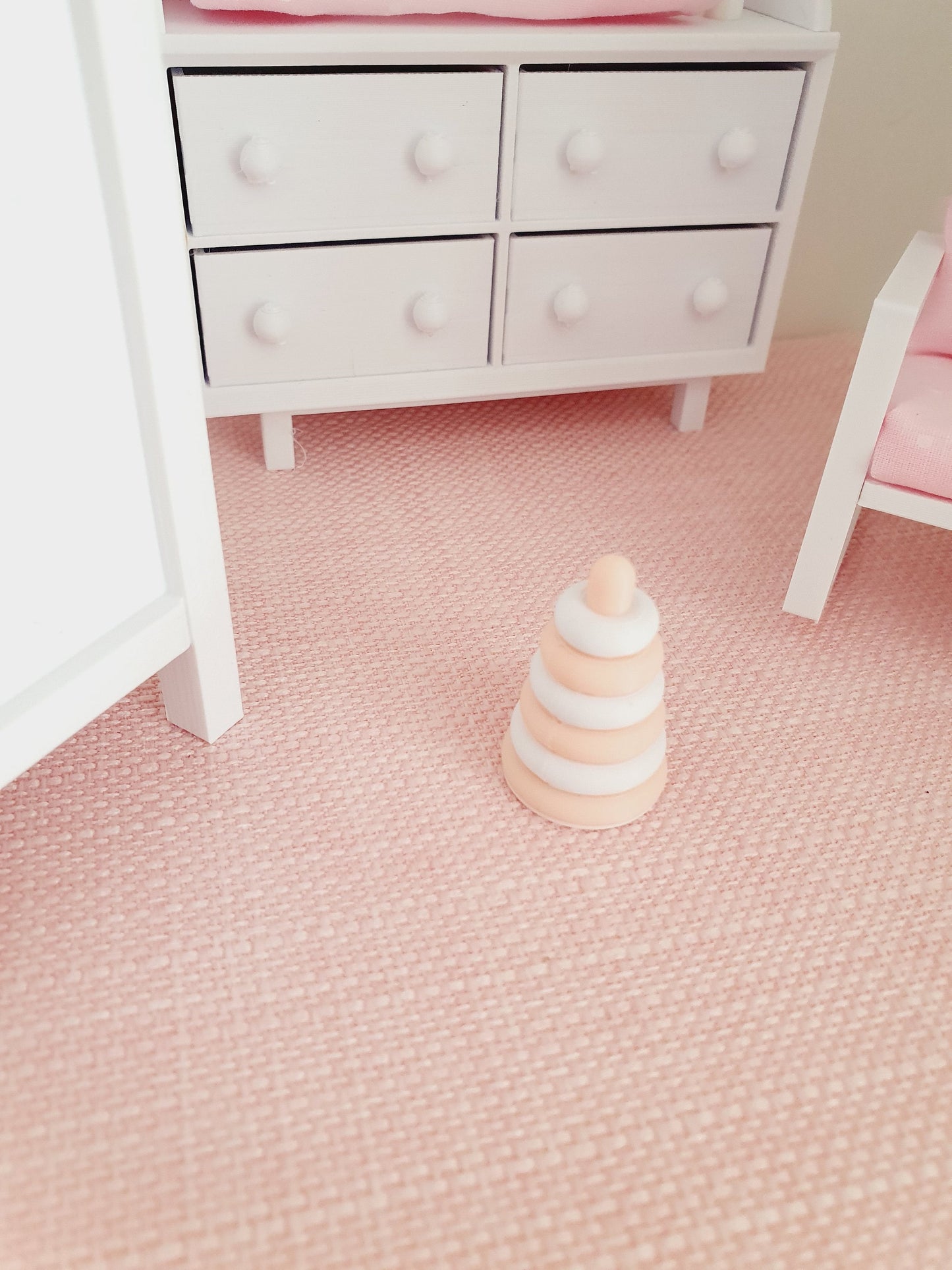 Dolls House Stacking Ring Toy, 1:12th Scale, Miniature Toys
