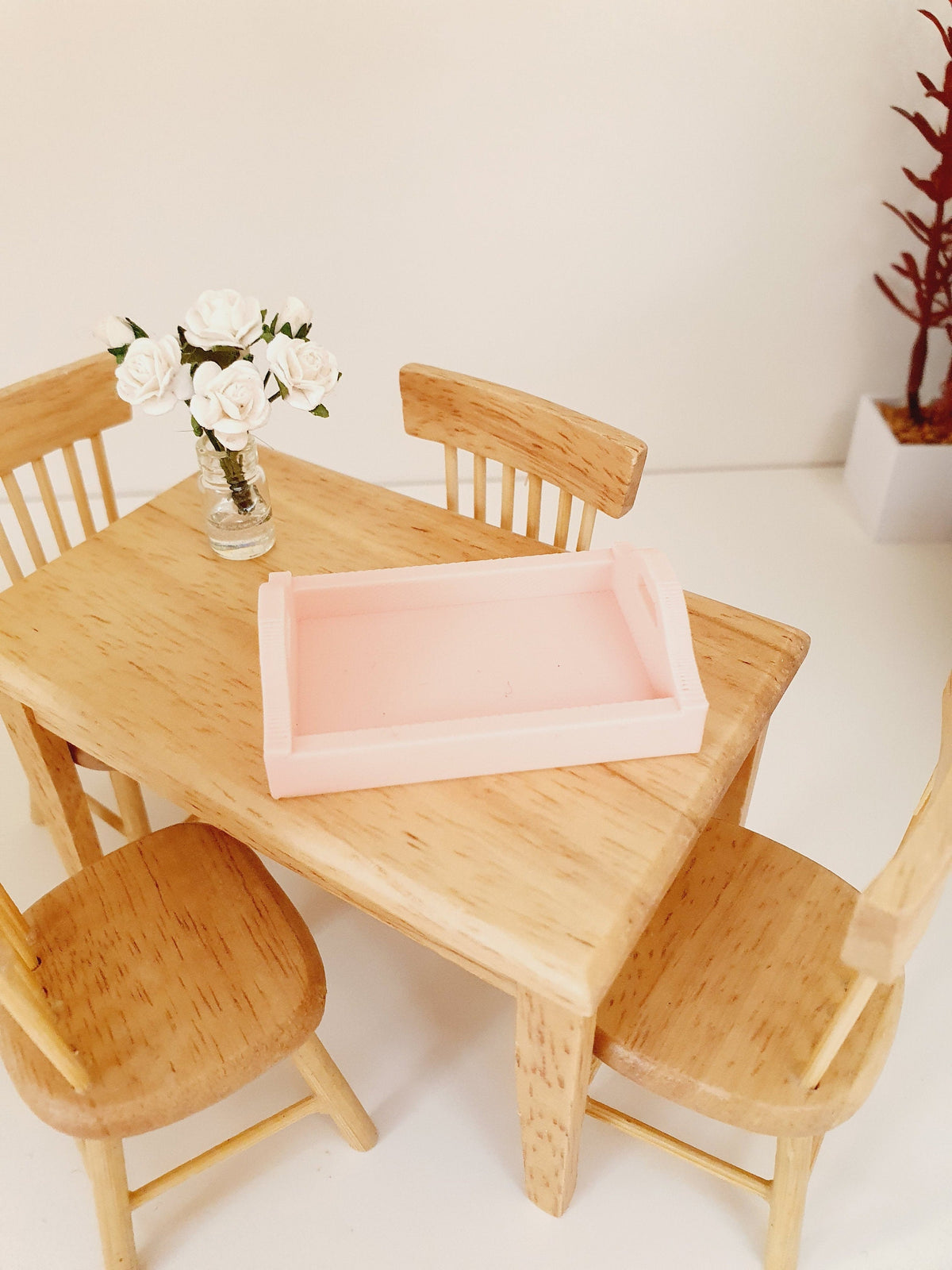 Dolls House Coloured Tray 1:12th Scale Tray, Miniature Tray, Choice of Colours