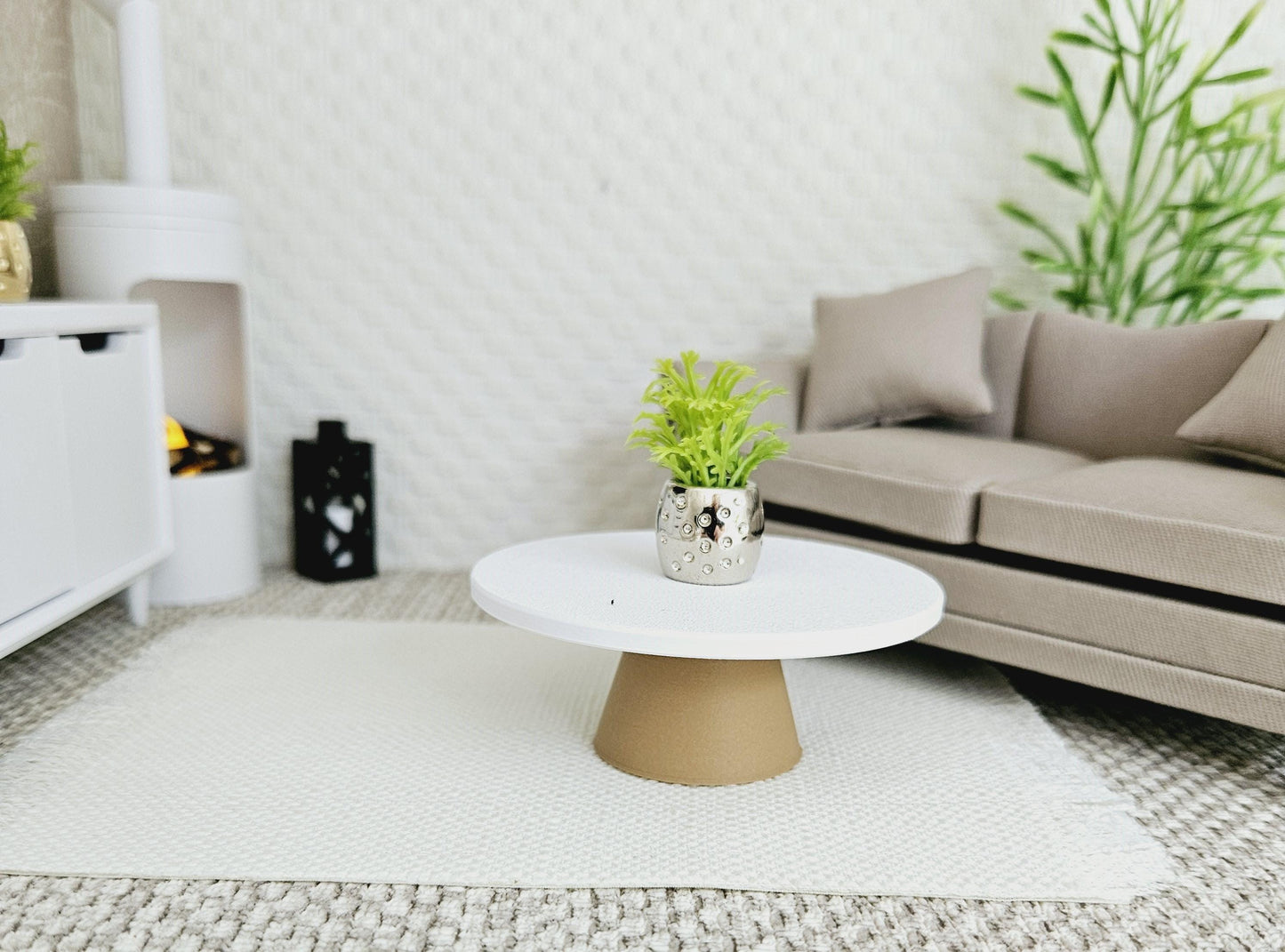 Dolls House Modern Coffee Table, 1:12 Scale, Choice of Leg Colours, Miniature Coffee Table