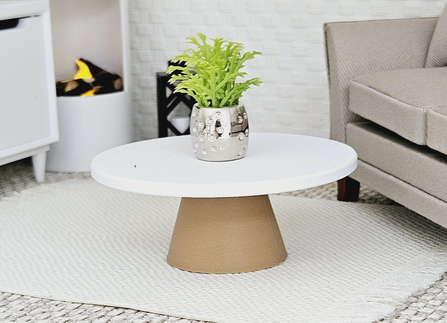 Dolls House Modern Coffee Table, 1:12 Scale, Choice of Leg Colours, Miniature Coffee Table