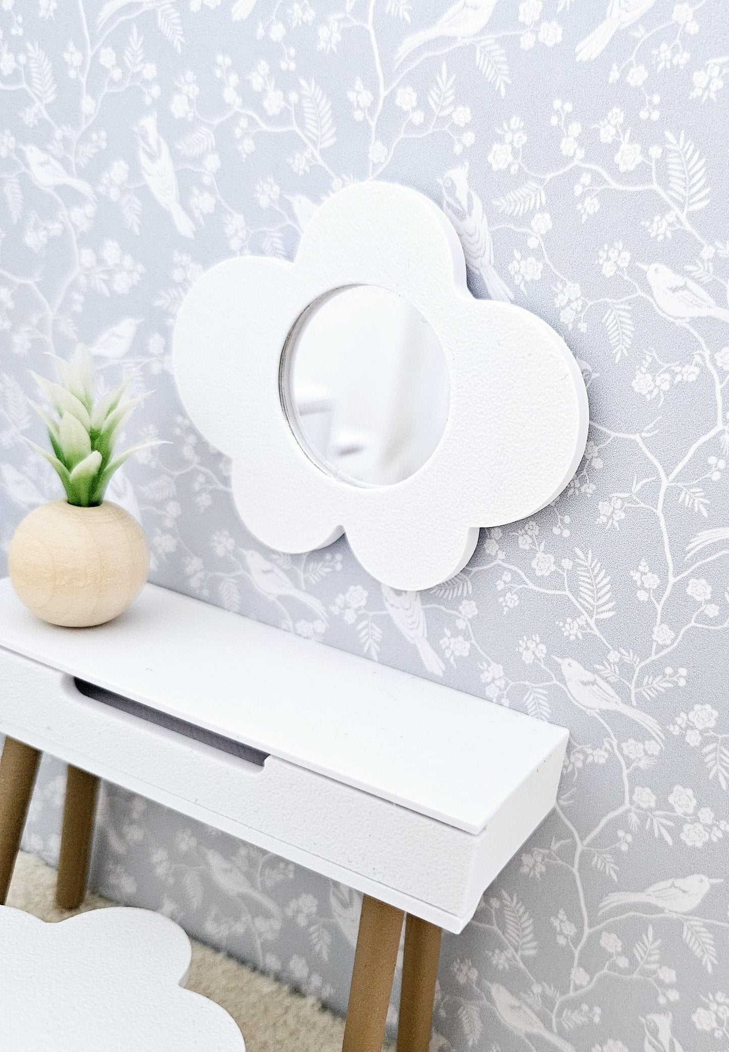 Miniature Dolls House Child's Dressing Table Mirror, Dollhouse Furniture, Dolls House Miniatures, Dollhouse Accessories, 12th Scale