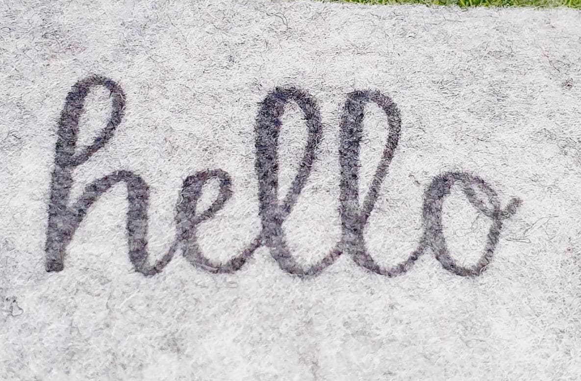 Dolls House Hello Design Grey Fabric Doormat | 1:12th Scale | Miniature Mat