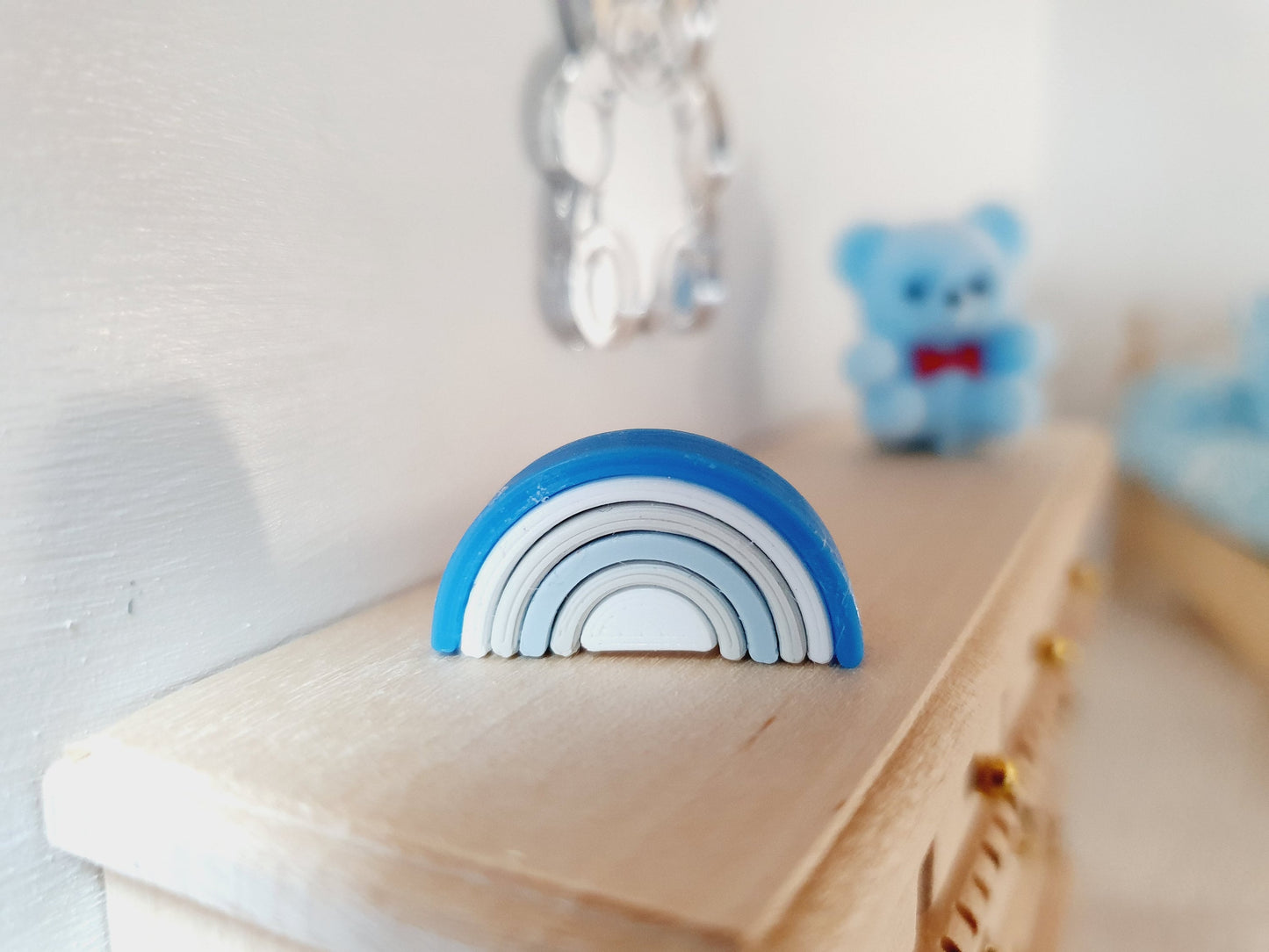 Dolls House Cute Little Rainbow Stacking Toy, 1:12th Scale, Miniature toy (RAINBOW)