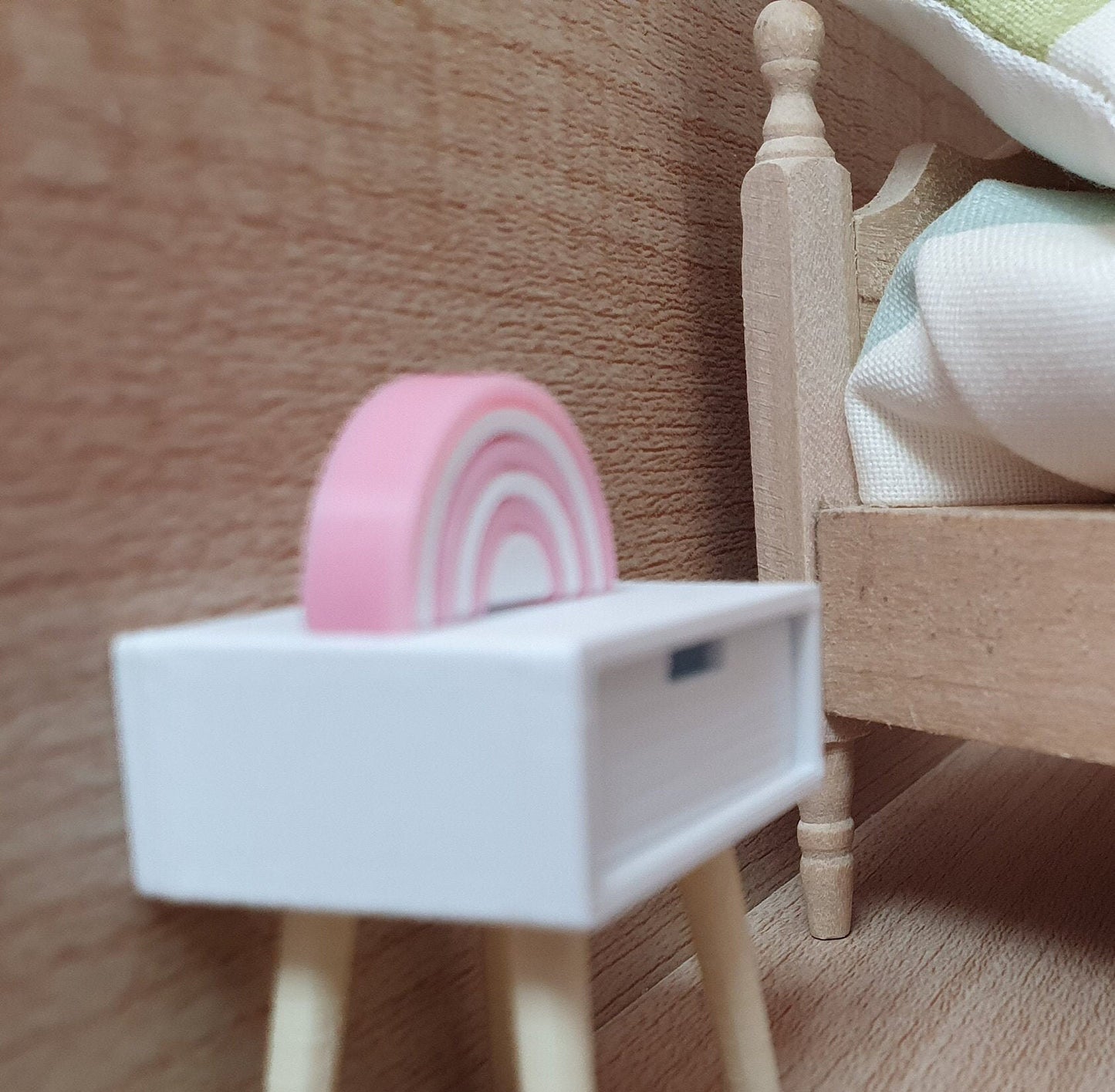 Dolls House Cute Little Rainbow Stacking Toy, 1:12th Scale, Miniature toy (RAINBOW)