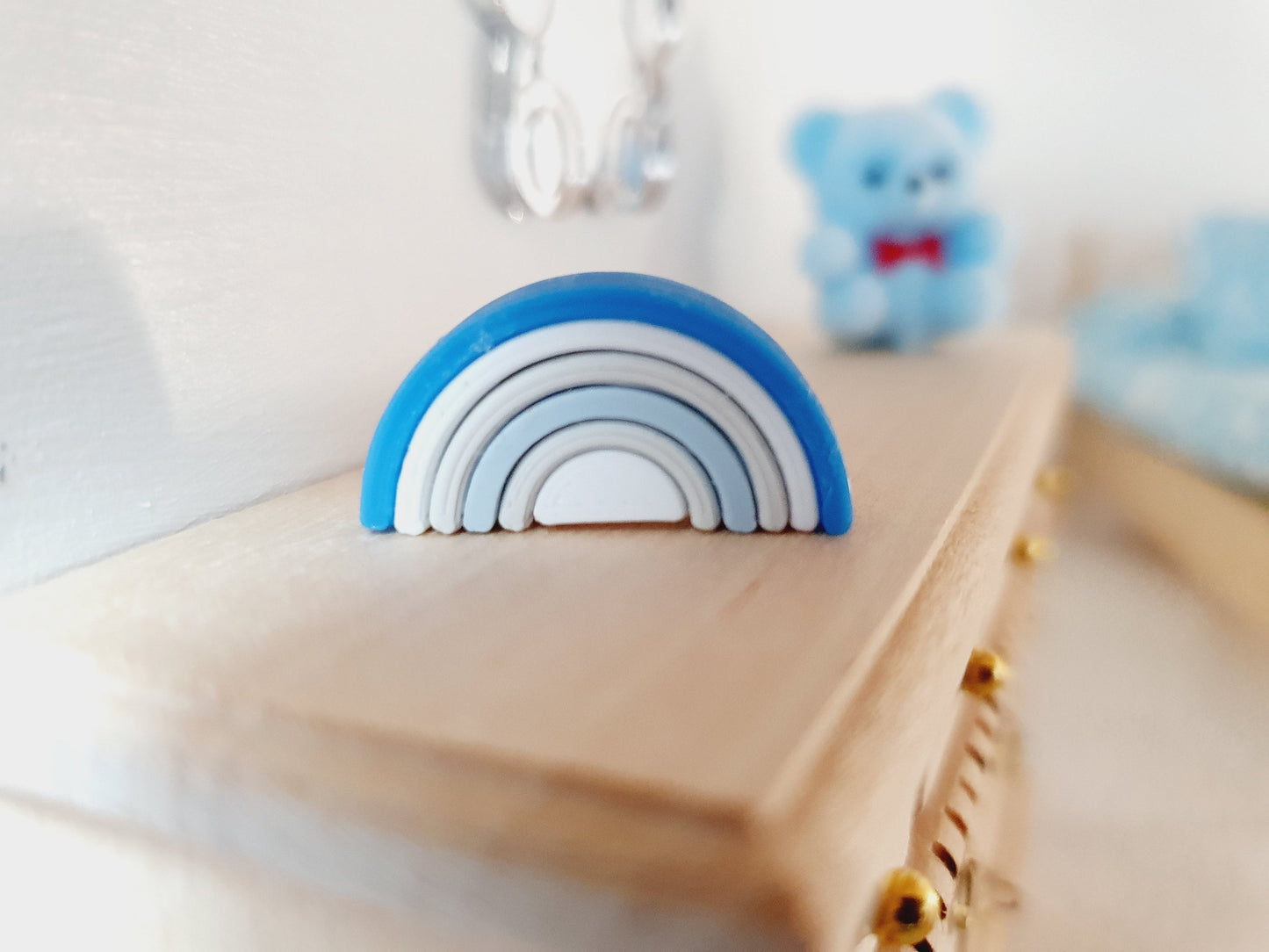 Dolls House Cute Little Rainbow Stacking Toy, 1:12th Scale, Miniature toy (RAINBOW)