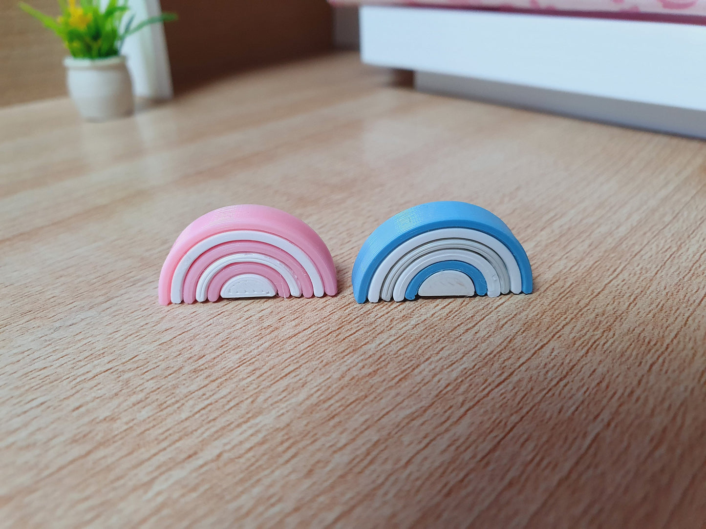 Dolls House Cute Little Rainbow Stacking Toy, 1:12th Scale, Miniature toy (RAINBOW)