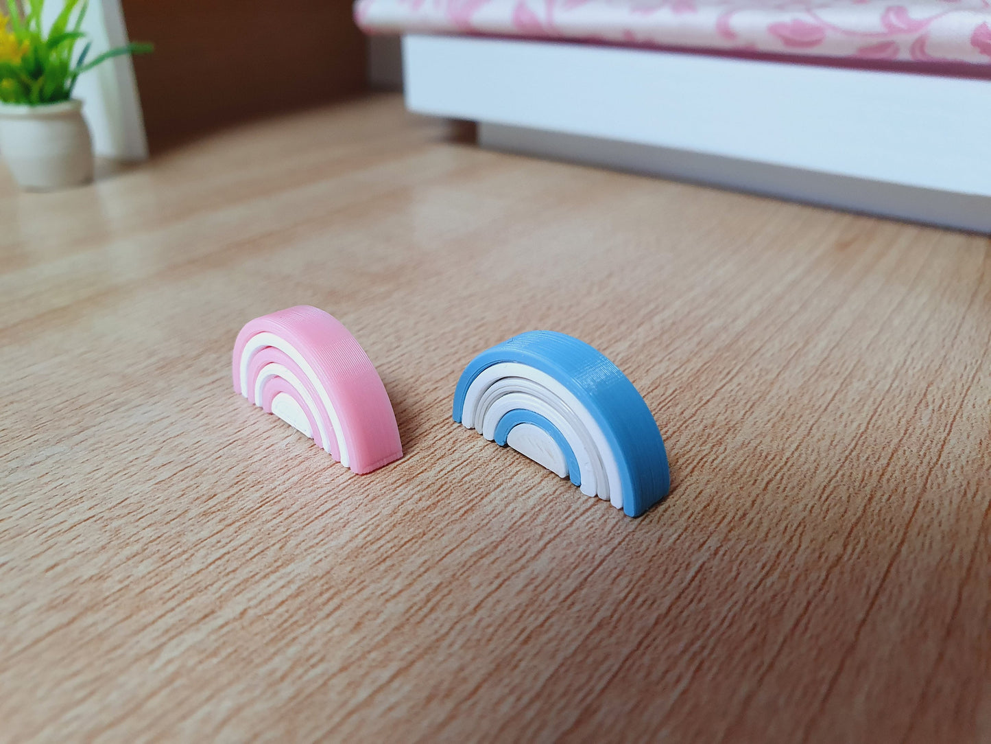 Dolls House Cute Little Rainbow Stacking Toy, 1:12th Scale, Miniature toy (RAINBOW)