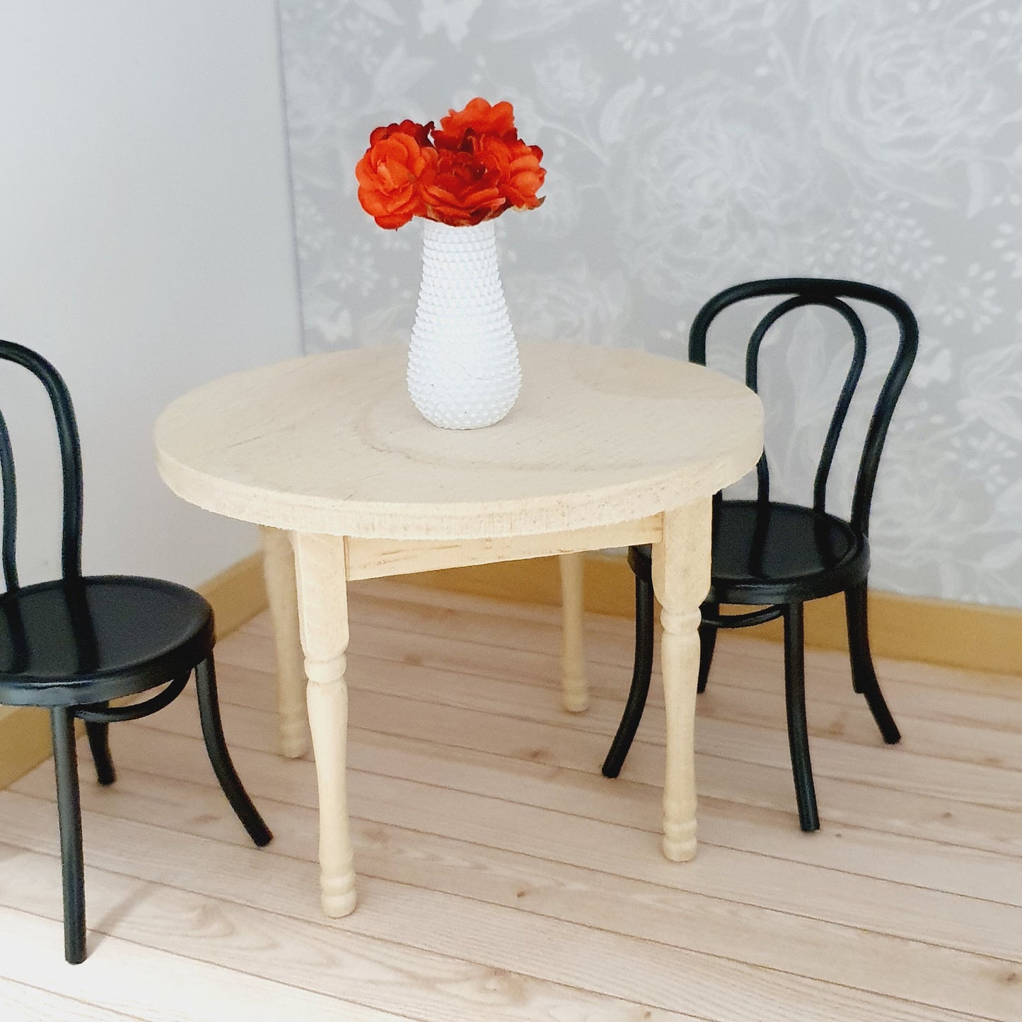 Dolls House Modern Wooden Dining Table, 1:12th Scale, Miniature Table (K-WTAB-2)