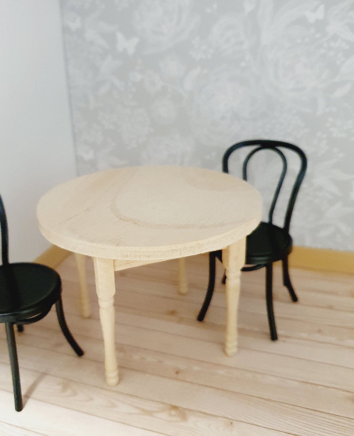 Dolls House Modern Wooden Dining Table, 1:12th Scale, Miniature Table (K-WTAB-2)