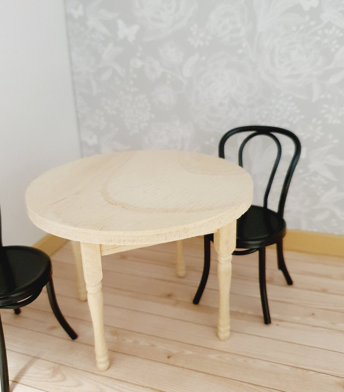 Dolls House Modern Wooden Dining Table, 1:12th Scale, Miniature Table (K-WTAB-2)