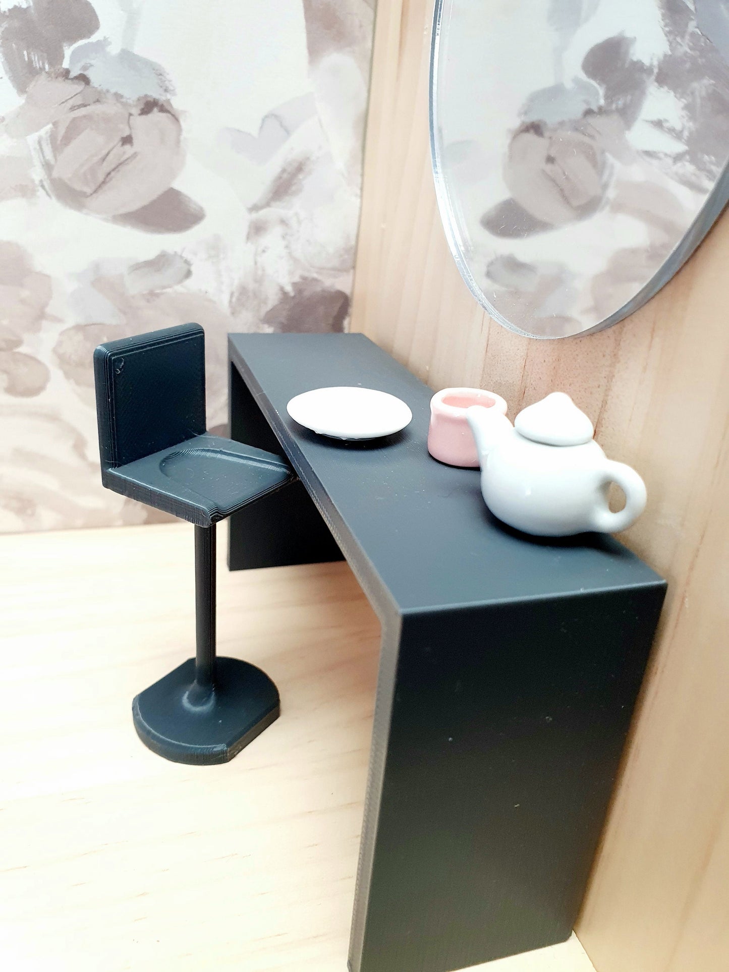 Dolls House Modern Bar Stool, Choice of Colours 1:12th Scale, Miniature Bar Stool (K-BS)