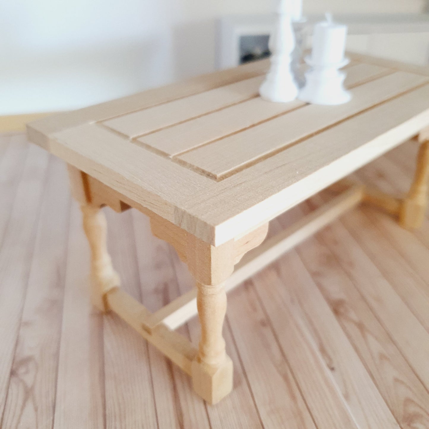Dolls House Modern Wooden Dining Table, 1:12th Scale, Miniature Table (K-WTAB-3)