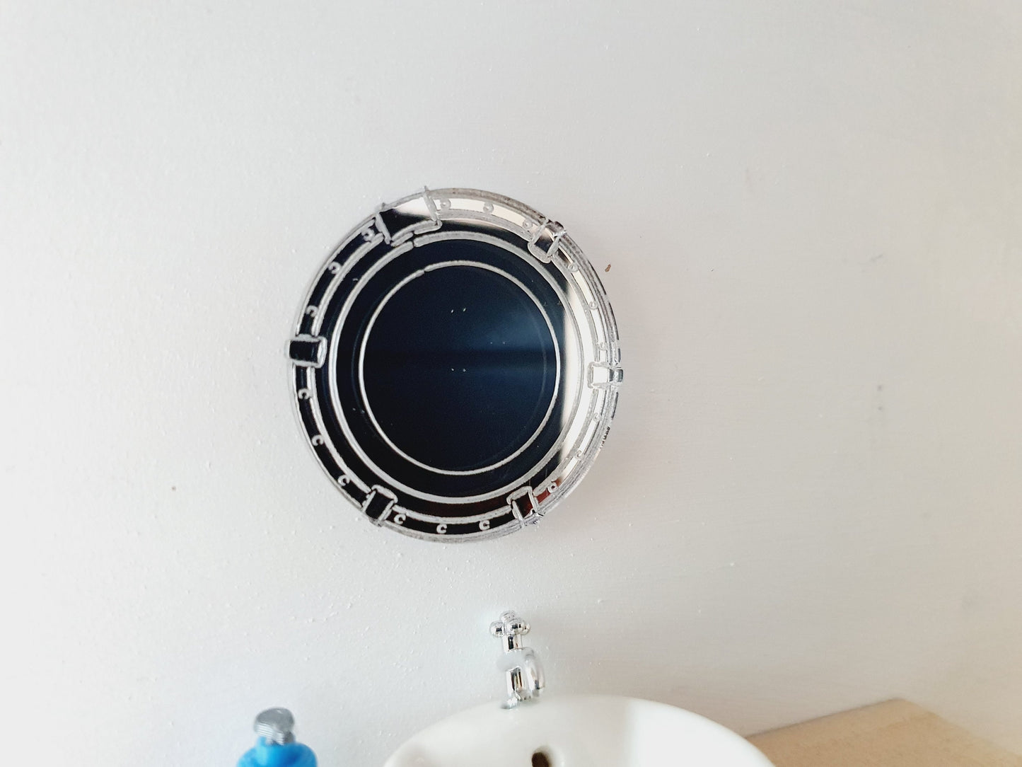 Dolls House Porthole Mirror, Miniature Mirror, 12th Scale Porthole Mirror
