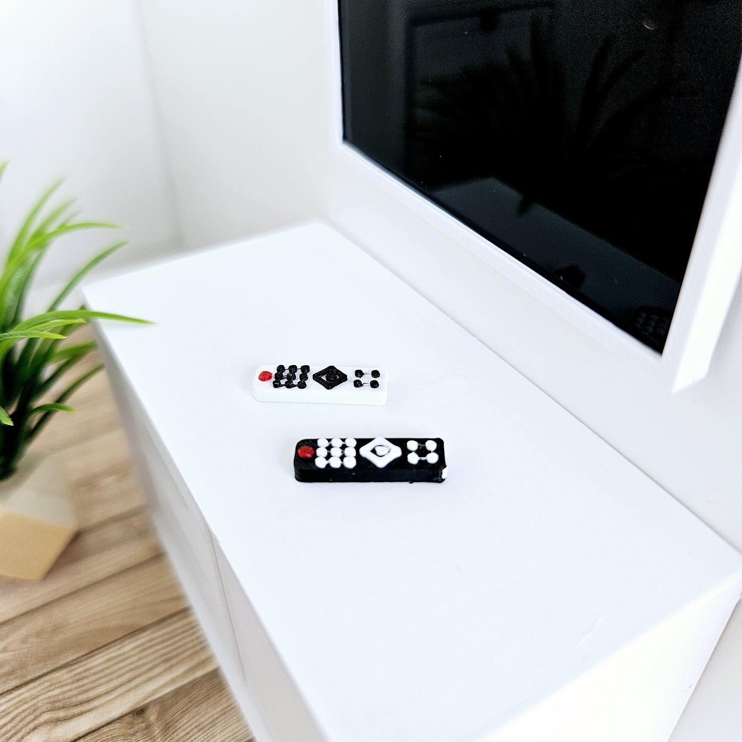 Dolls House Remote Control, Black or White, 12th Scale TV remote control