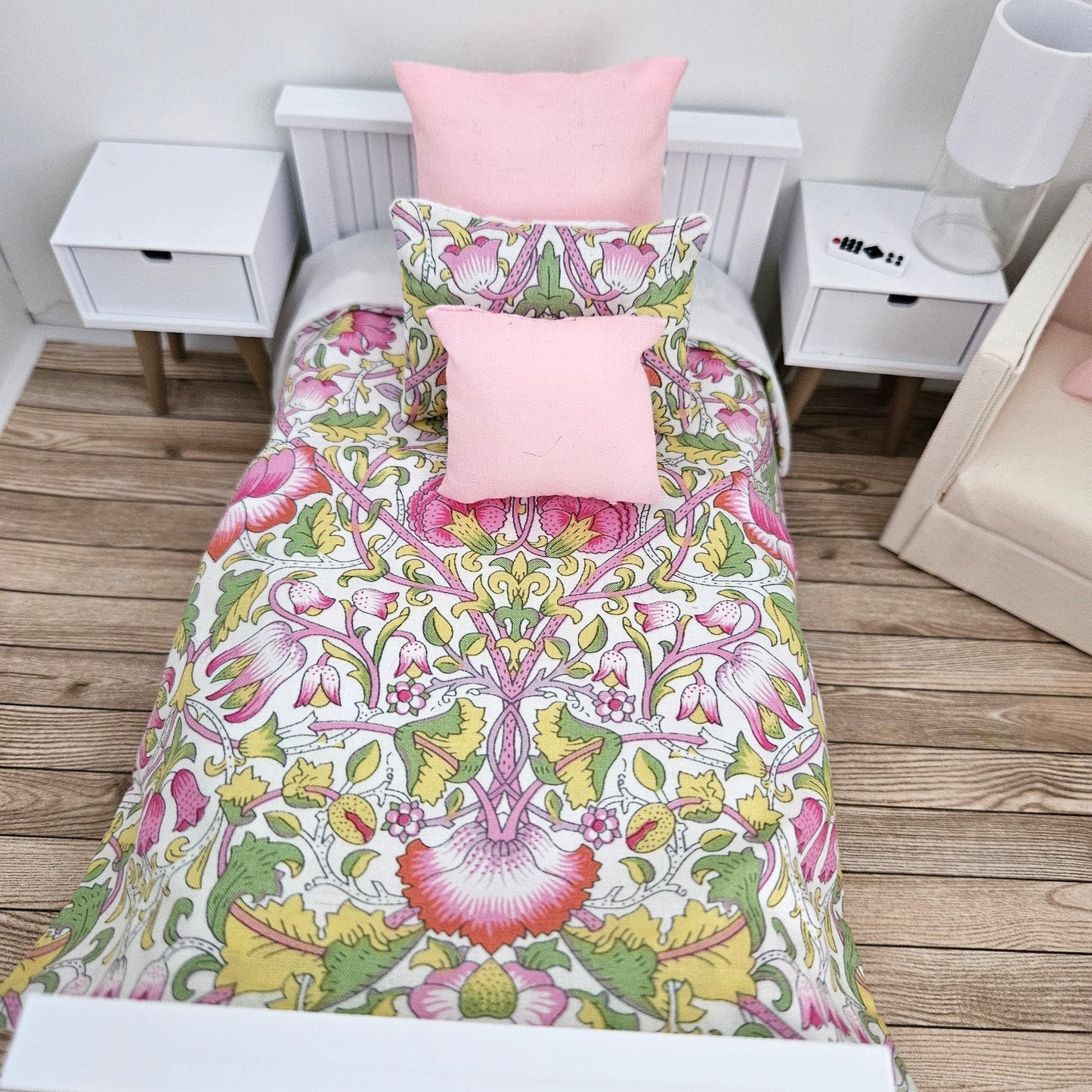 SALE!! Dolls house Floral Single 12th Scale Bedding Set, Doll House Girls Room Bedding