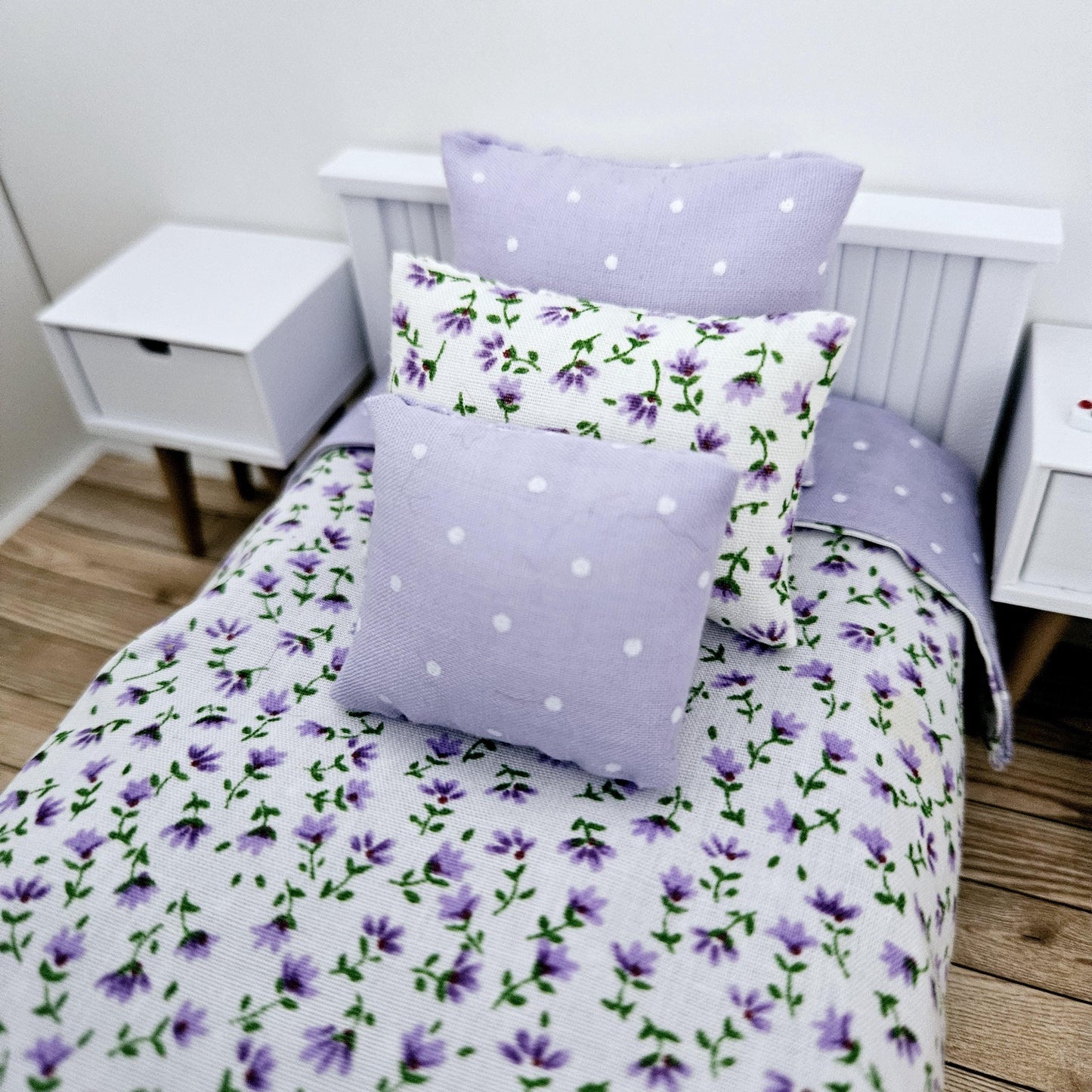 SALE!! Dolls house Floral Single 12th Scale Bedding Set, Doll House Girls Room Bedding