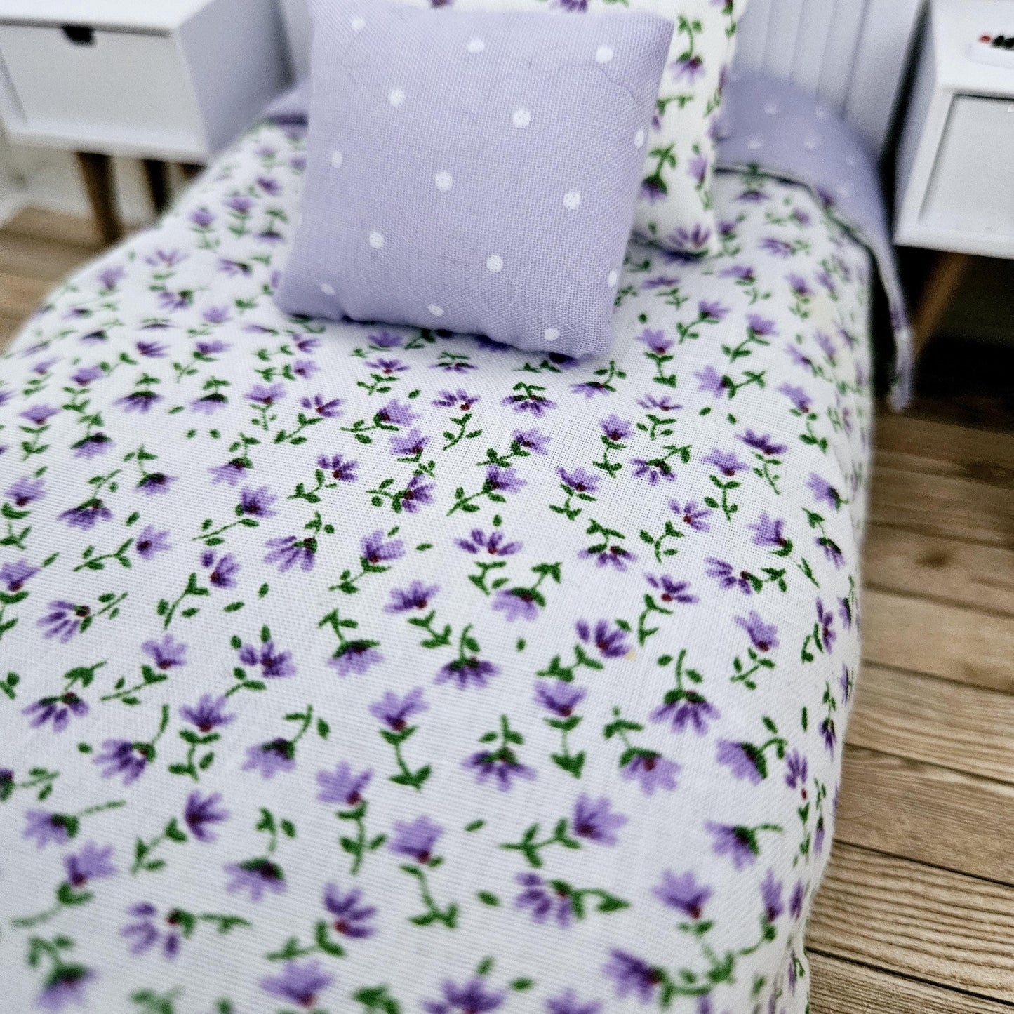 SALE!! Dolls house Floral Single 12th Scale Bedding Set, Doll House Girls Room Bedding