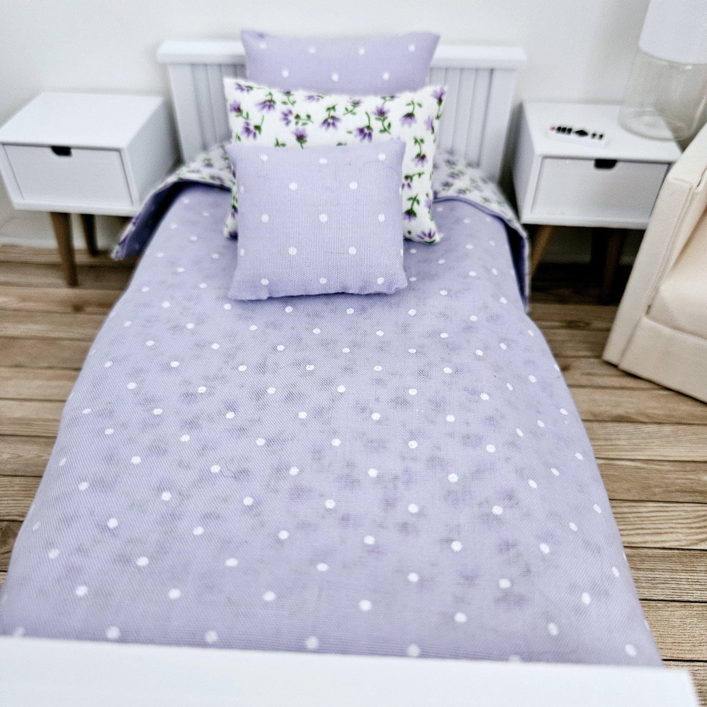 SALE!! Dolls house Floral Single 12th Scale Bedding Set, Doll House Girls Room Bedding