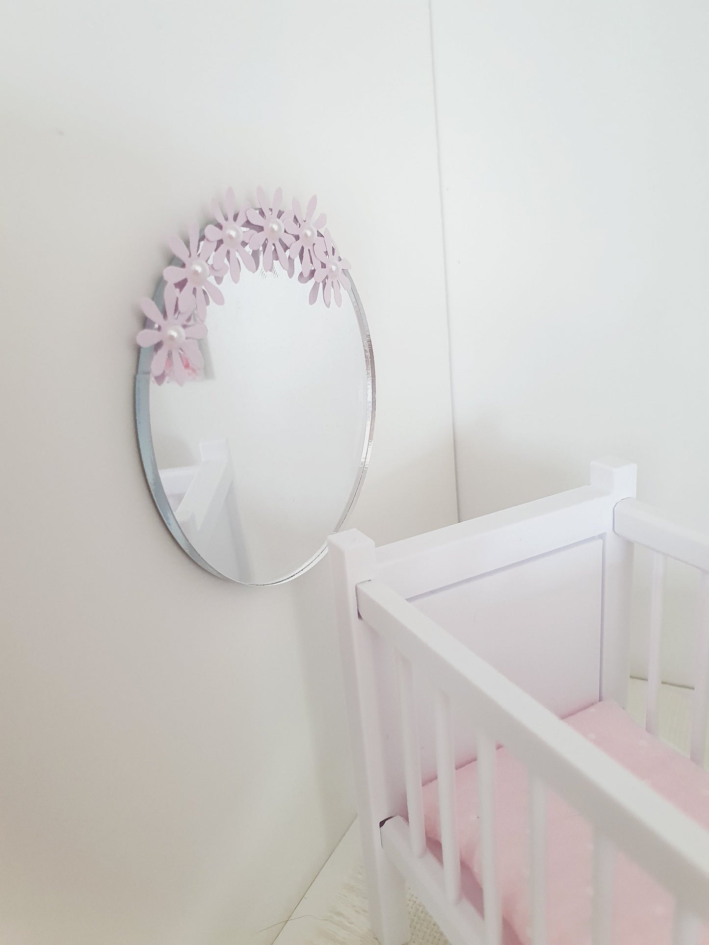 Dolls House Modern Nursery Set | Cot, Playpen, Changing Table & Rocking Chair | 1:12 Scale Miniature Furniture